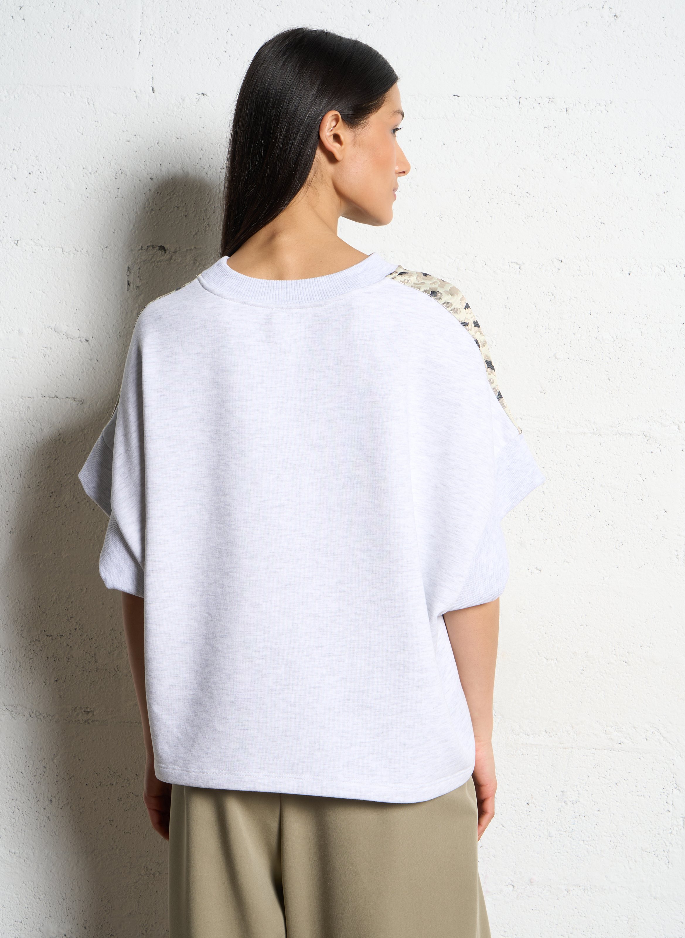 Sweat col rond léopard IMPERIAL Vert