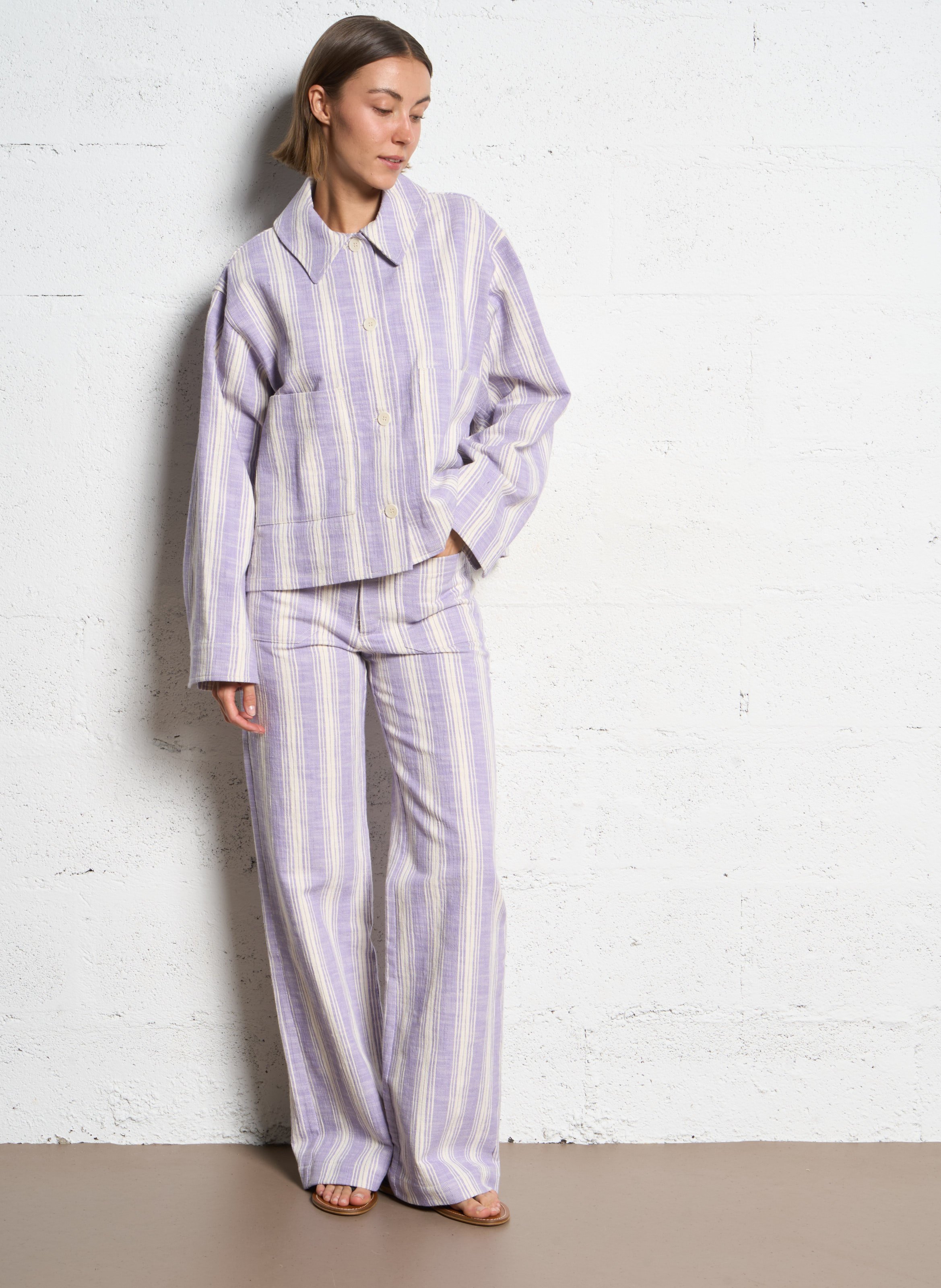 Wide striped cotton trousers MASSCOB Multicolored