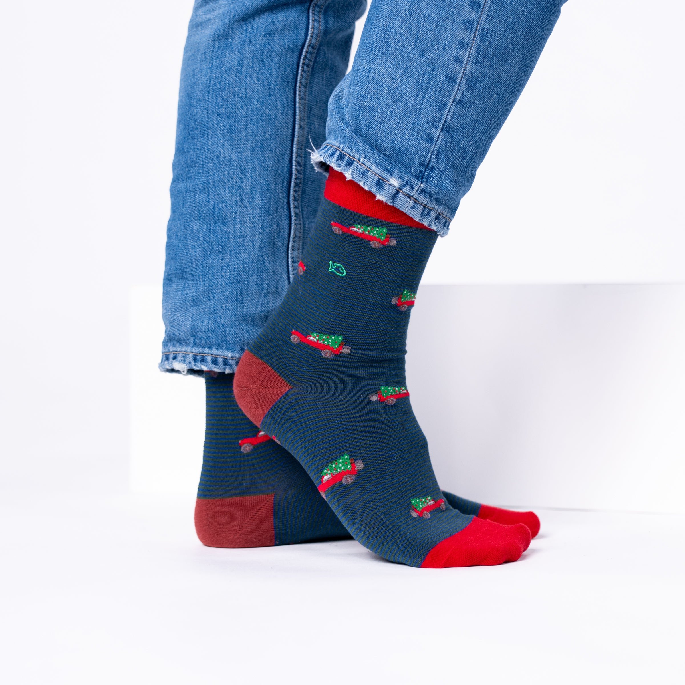 Combed cotton socks with patterns BILLYBELT Blue