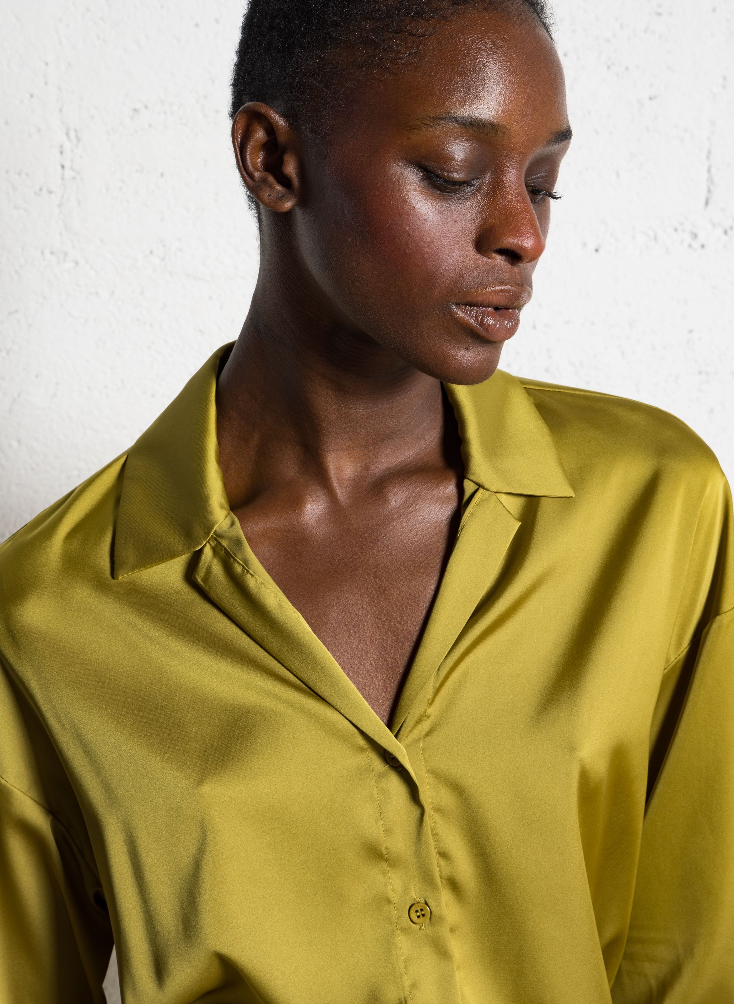 Chemise oversize satiné IMPERIAL Jaune