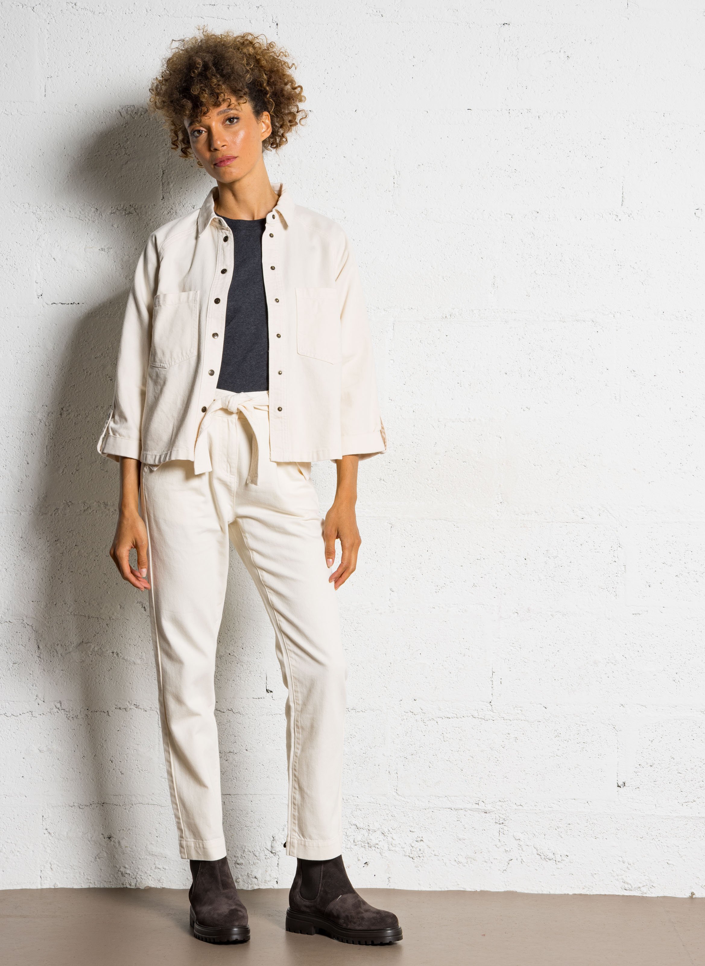 Surchemise oversize en coton MAISON 123 Beige