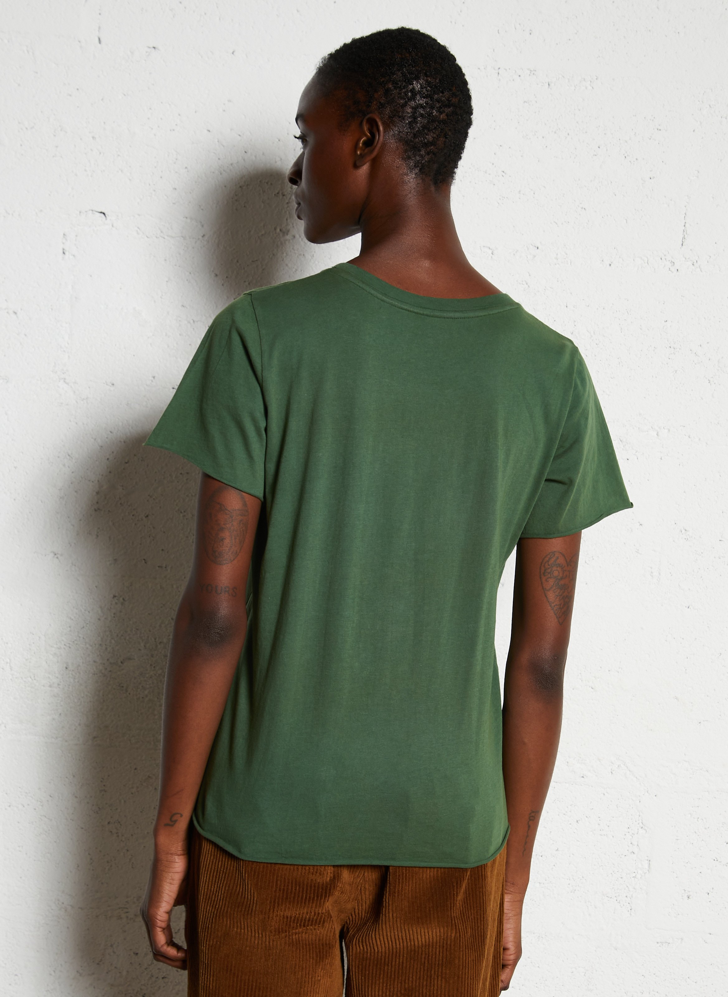 T-shirt van biokatoen met ronde hals LEON & HARPER Groen