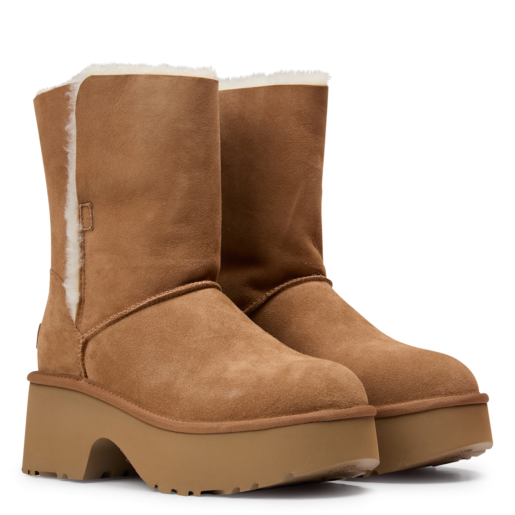Boots en cuir à plateforme UGG Marron