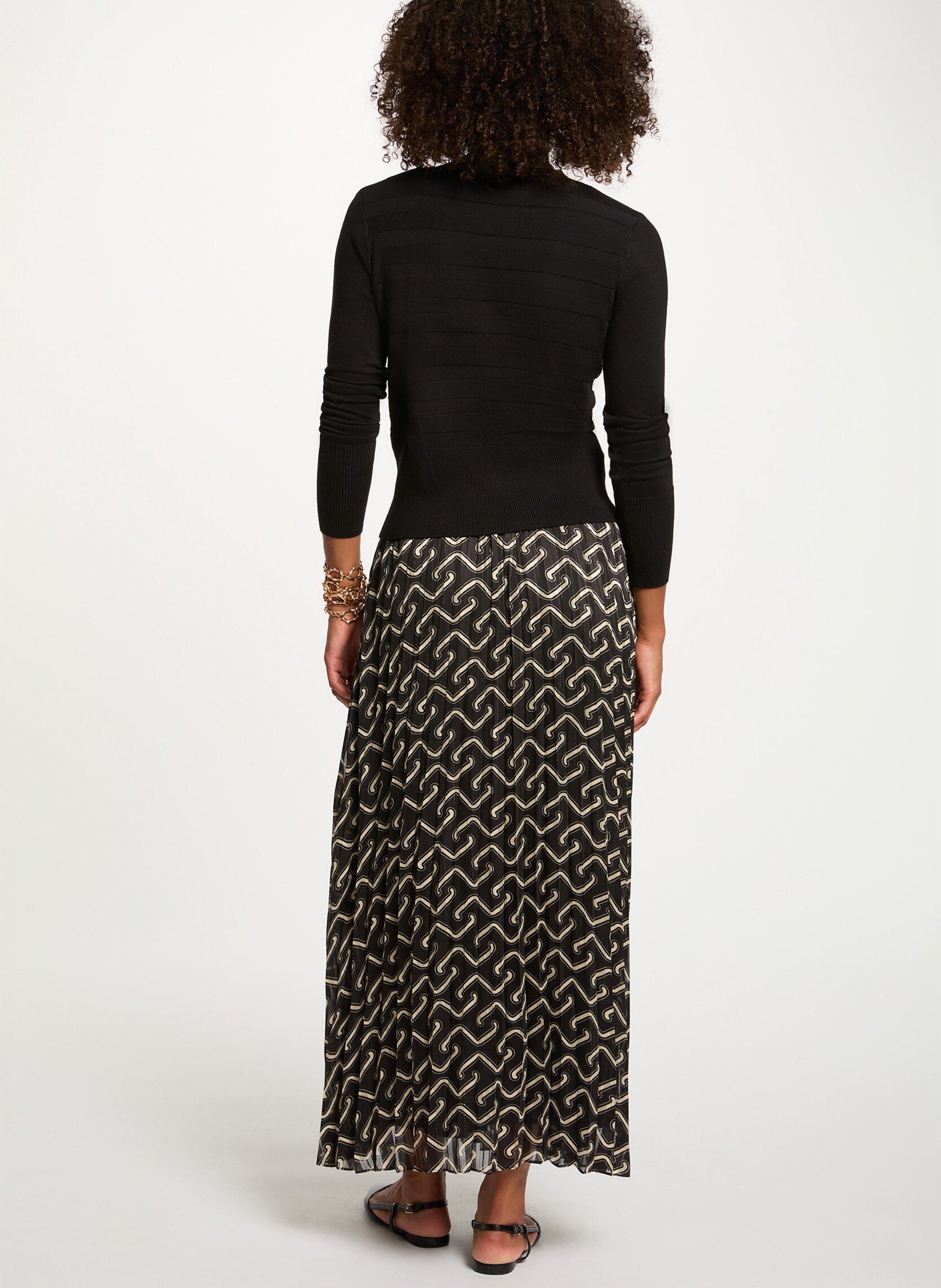 Gerade geschnittene Strickjacke mit V-Ausschnitt MORGAN Schwarz