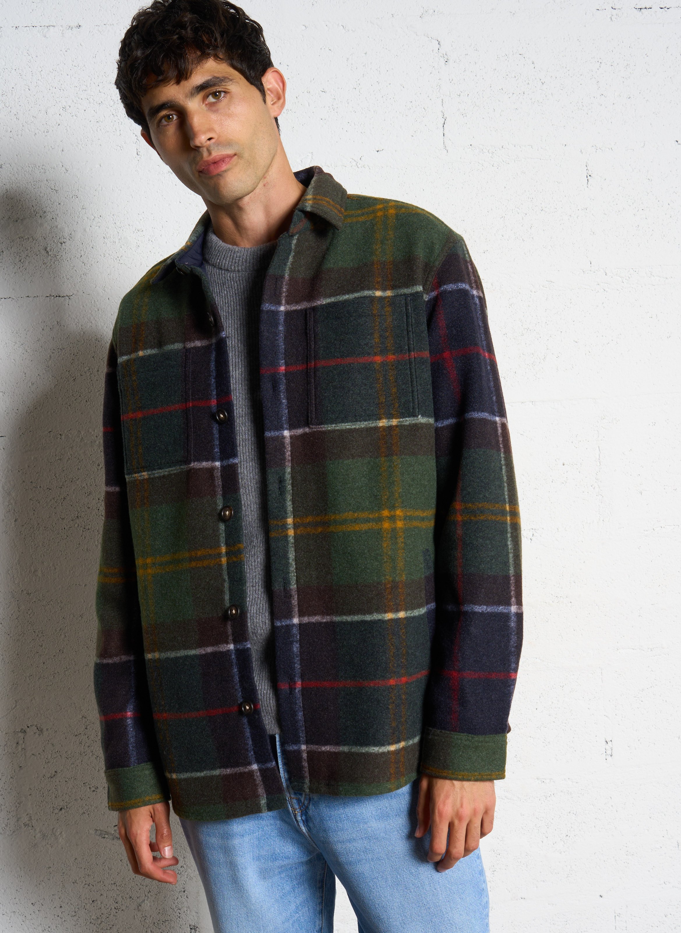 Geruite overshirt BARBOUR Groen