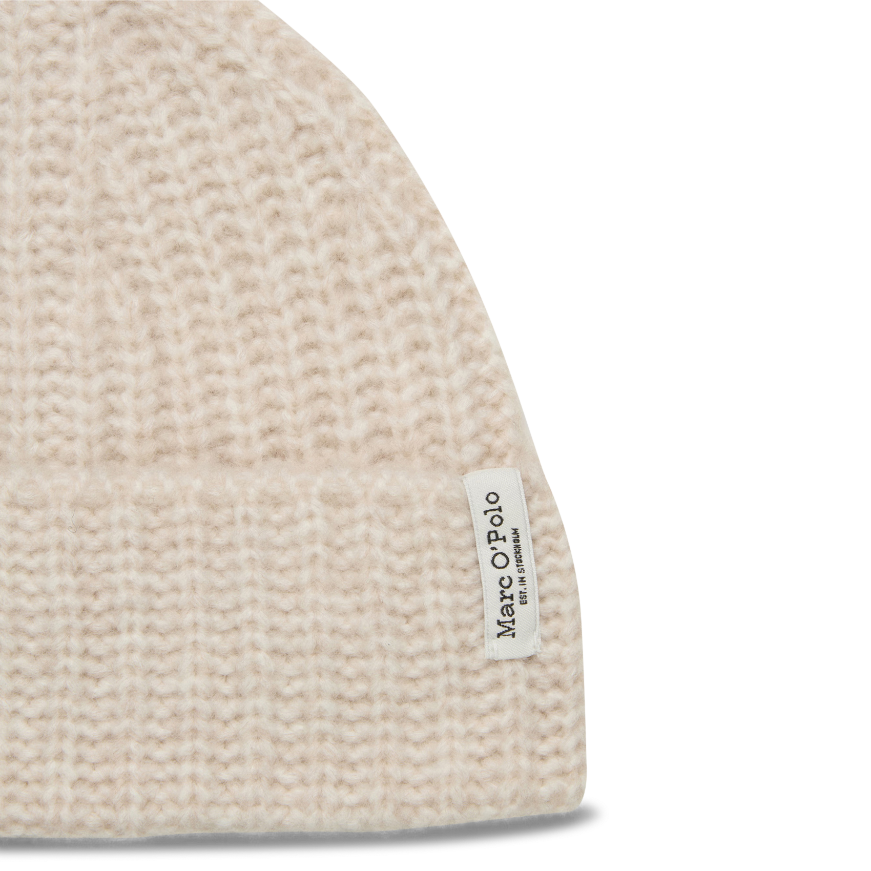 Solid mixed wool beanie with cuff MARC O'POLO Beige