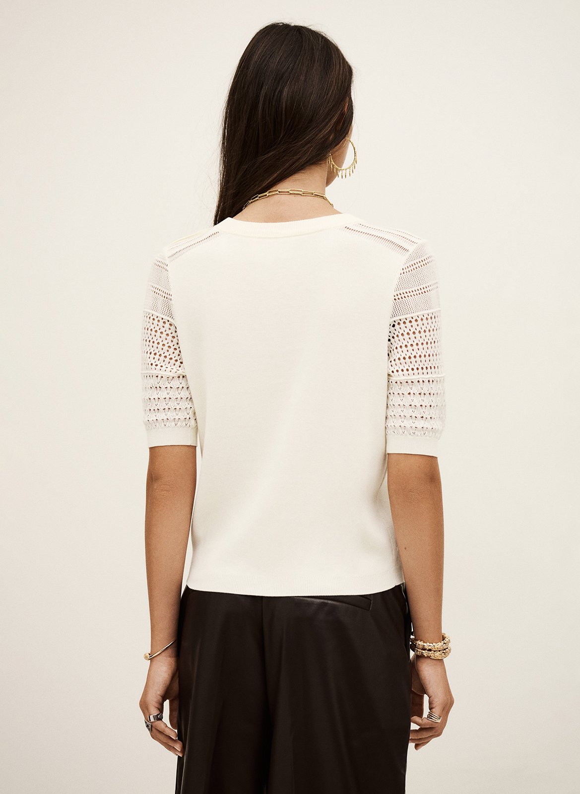 Trui met ronde hals | biokatoenblend BA&SH Beige