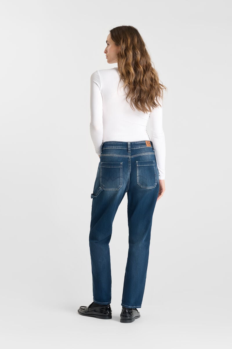 Loose jeans, large girlfriend high waist, 7/8 length LE TEMPS DES CERISES Blue