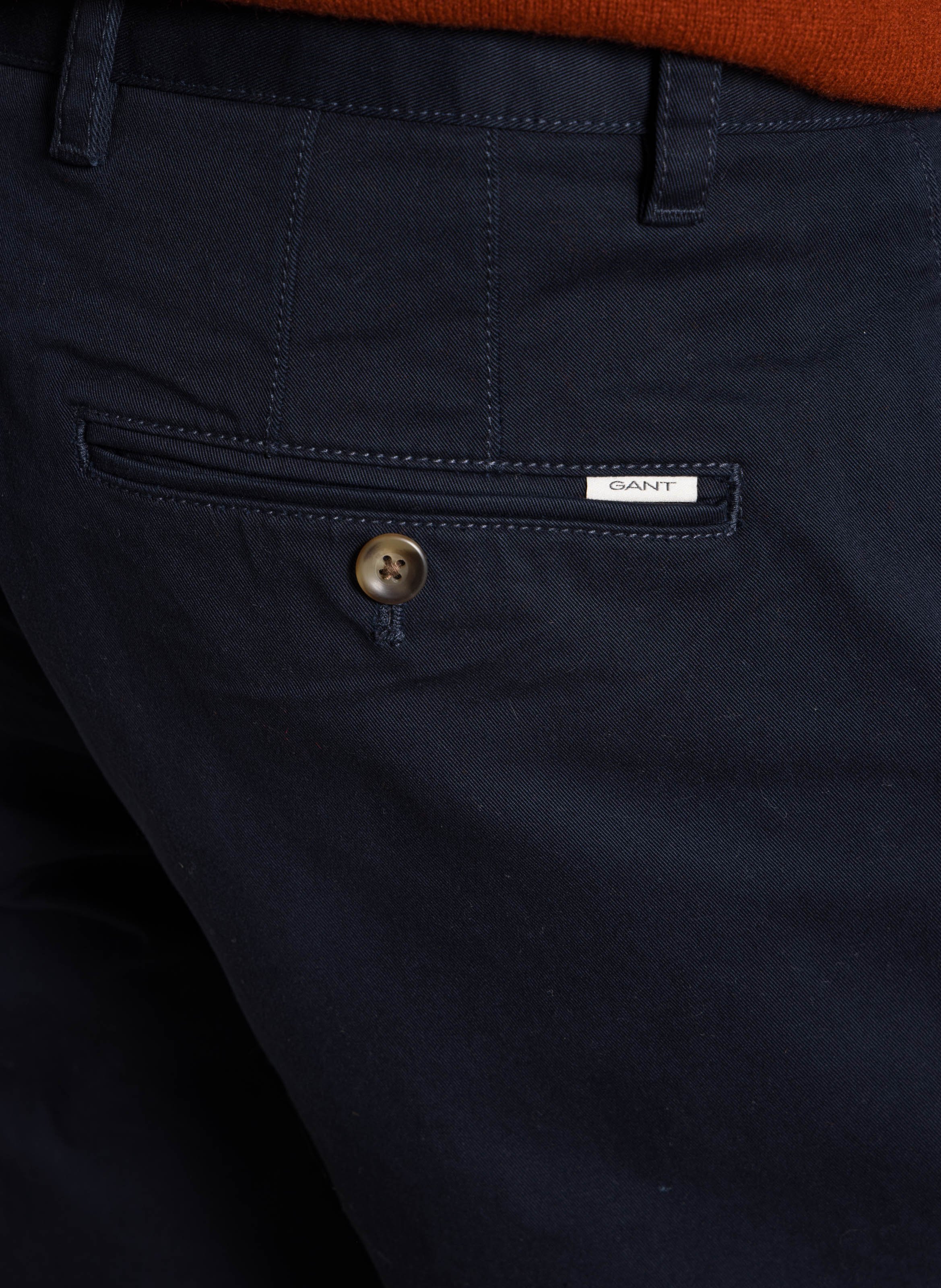Straight cotton trousers GANT Blue