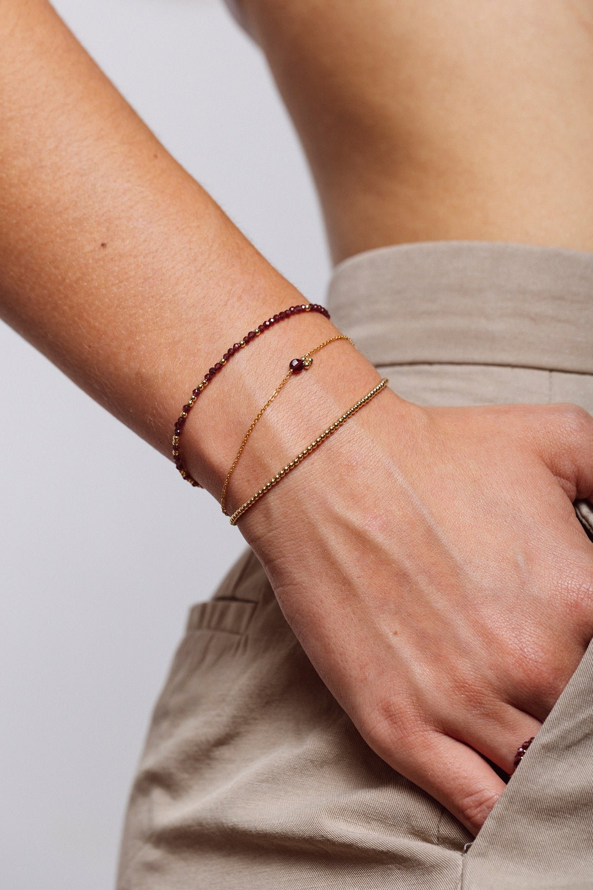 Bracelet - Garnet YAY Golden