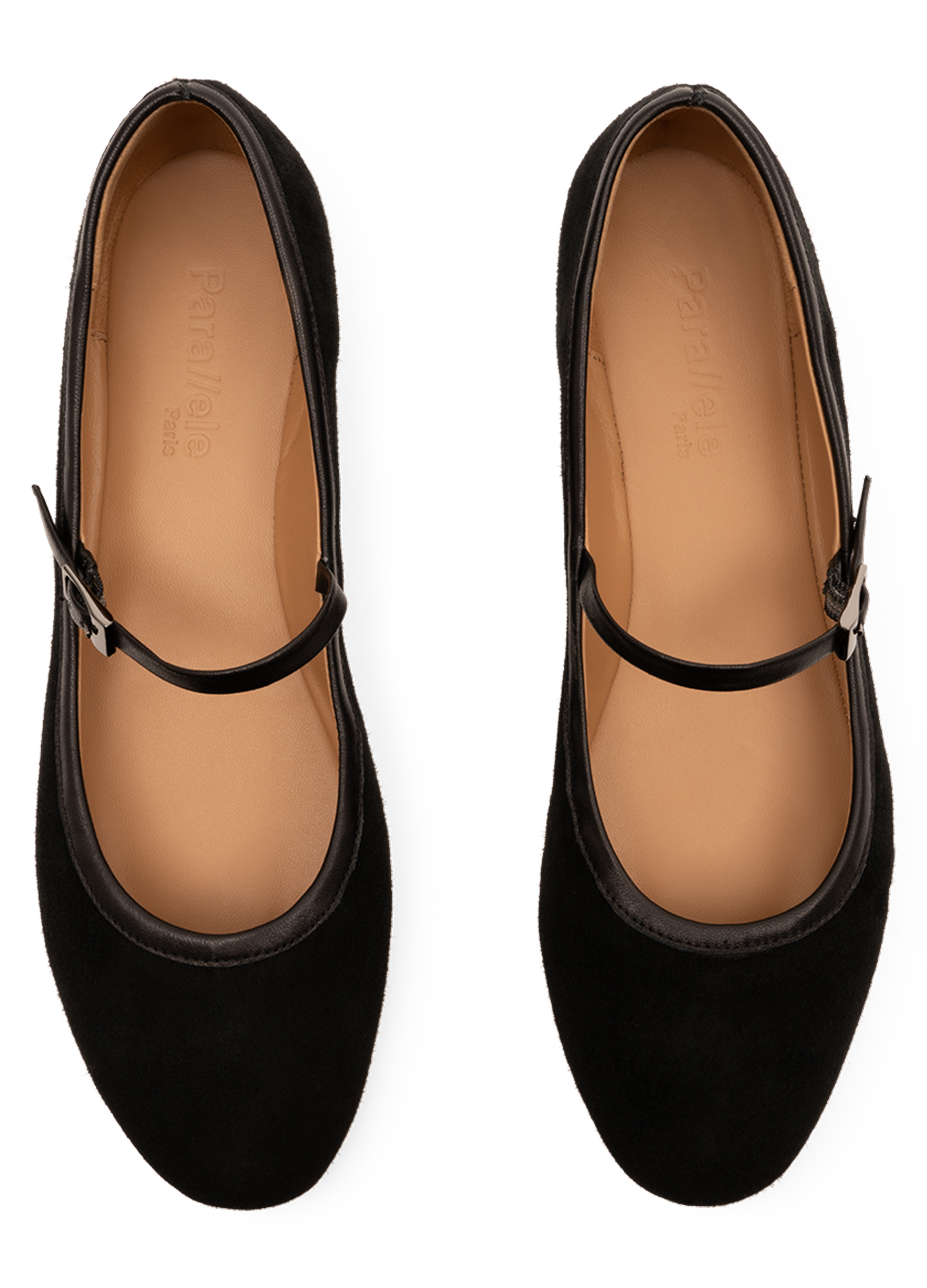 Black goat leather ballet flats PARALLELE PARIS Black