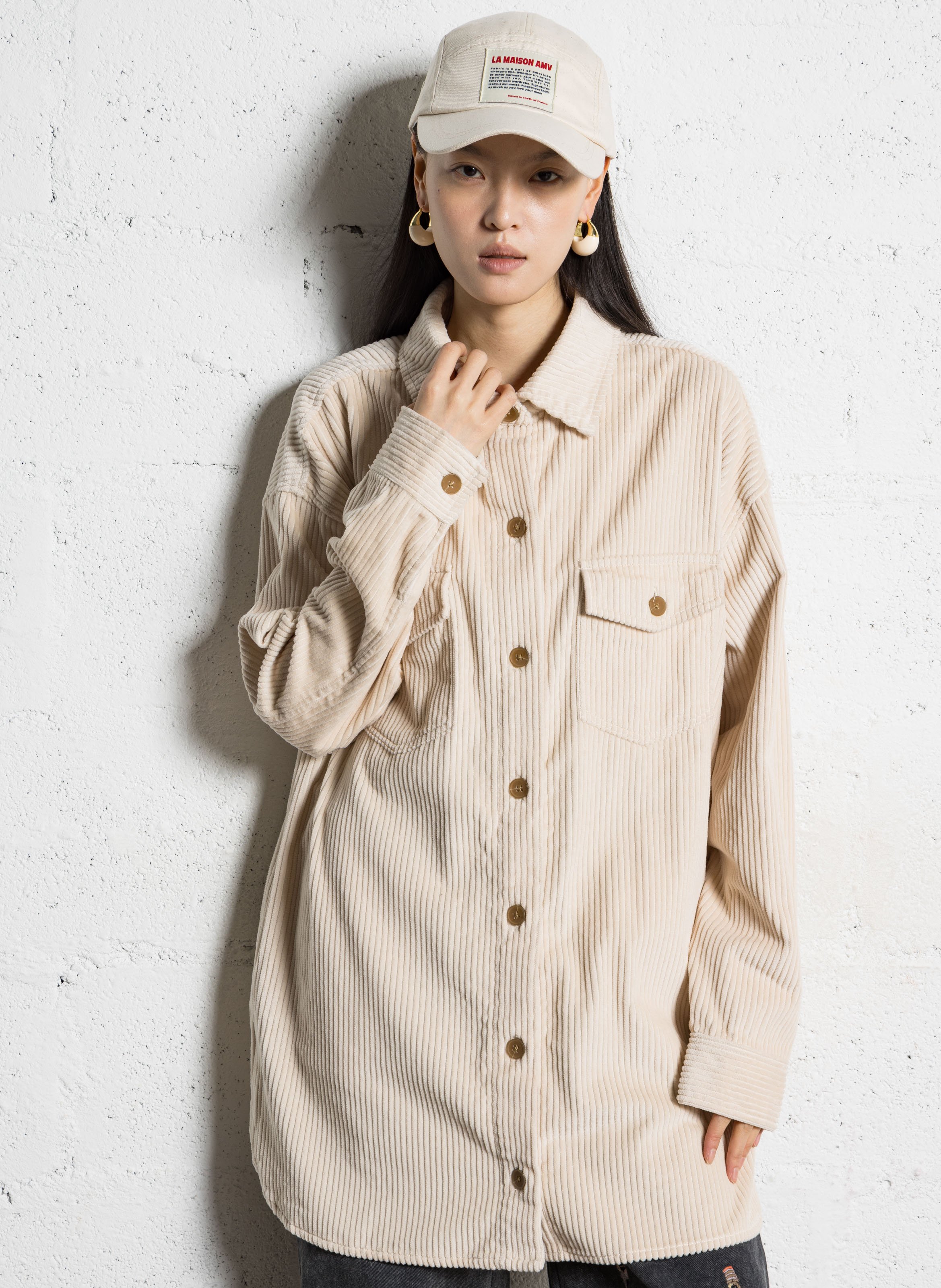 Robe courte col chemise en coton BILLABONG Blanc