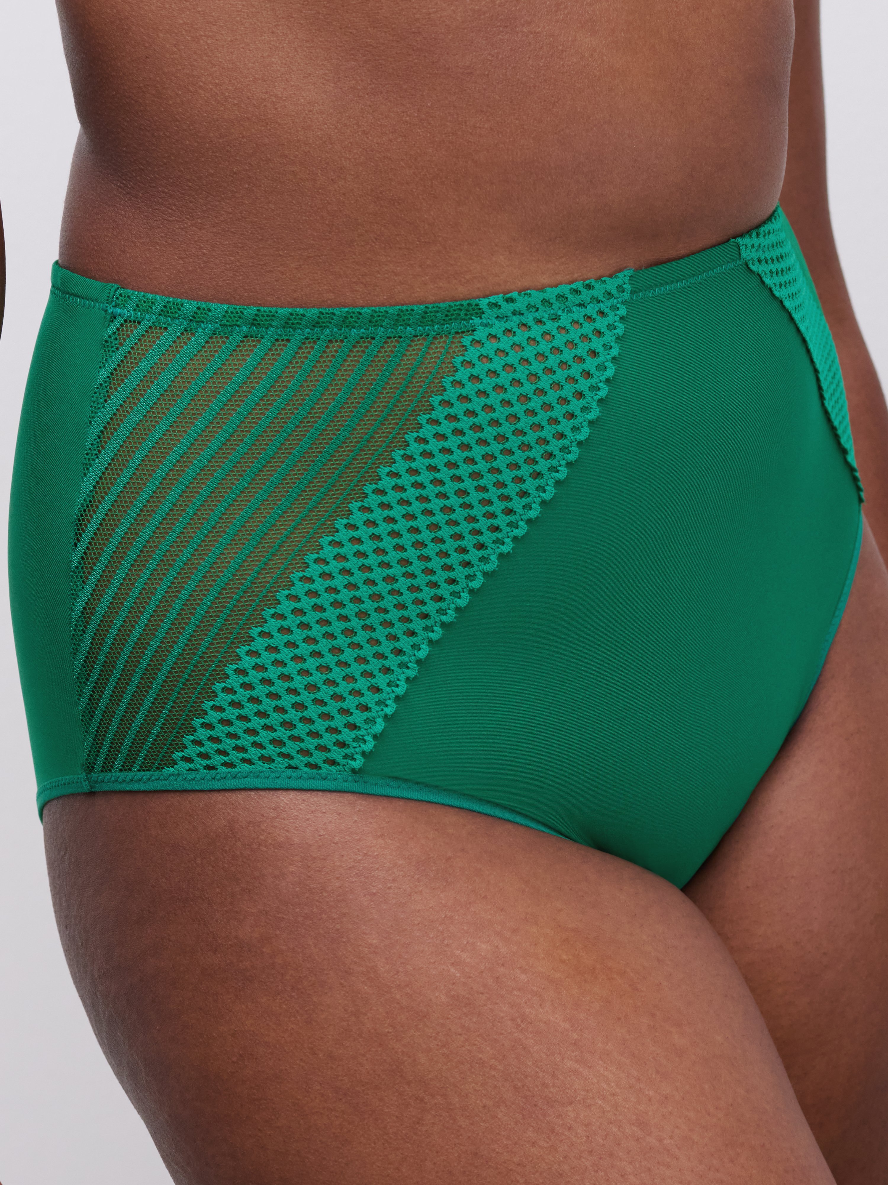 High-waisted lace panties CHANTELLE PULP Green