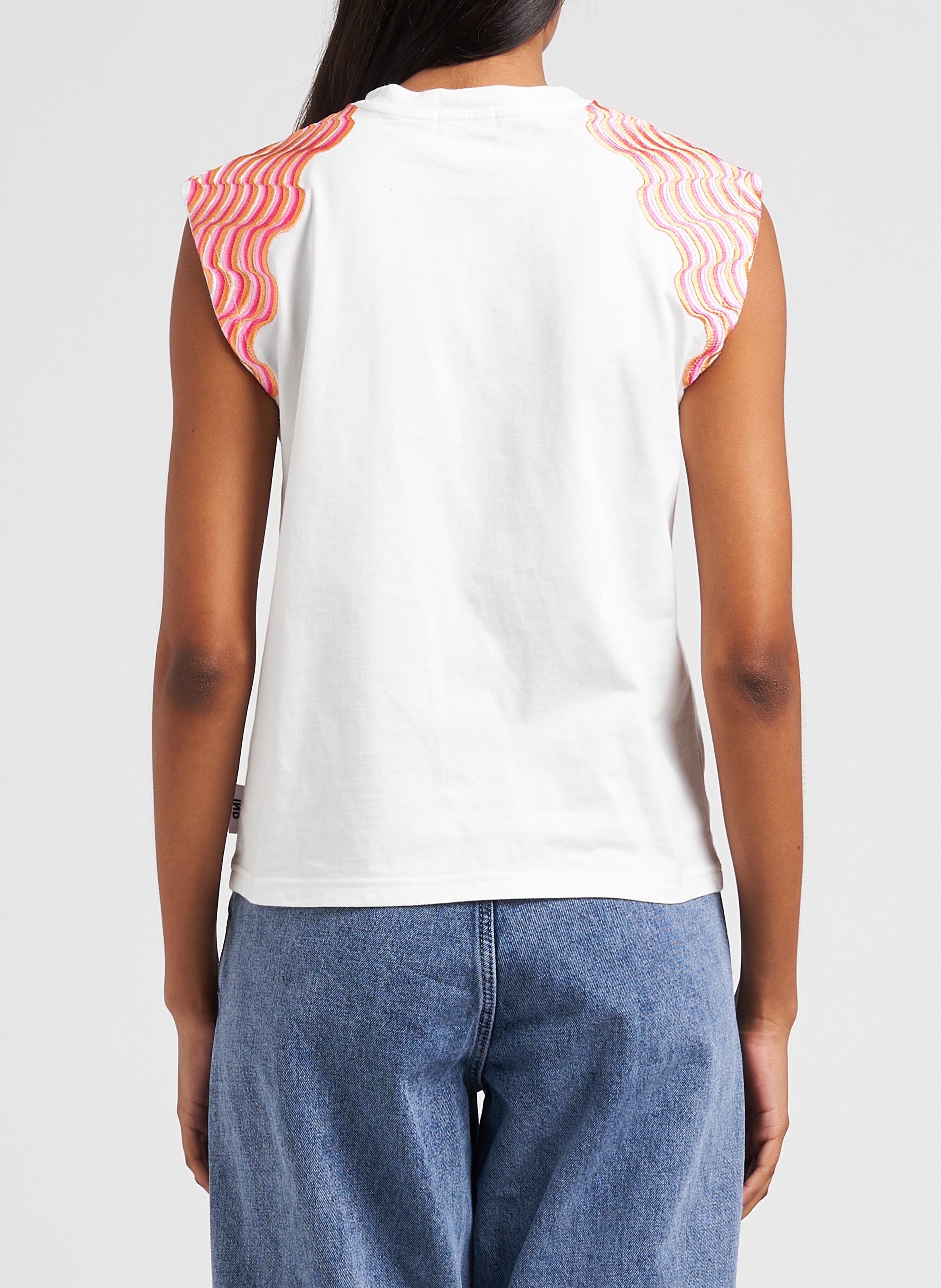 Tee-shirt brodé en coton INDEE Blanc