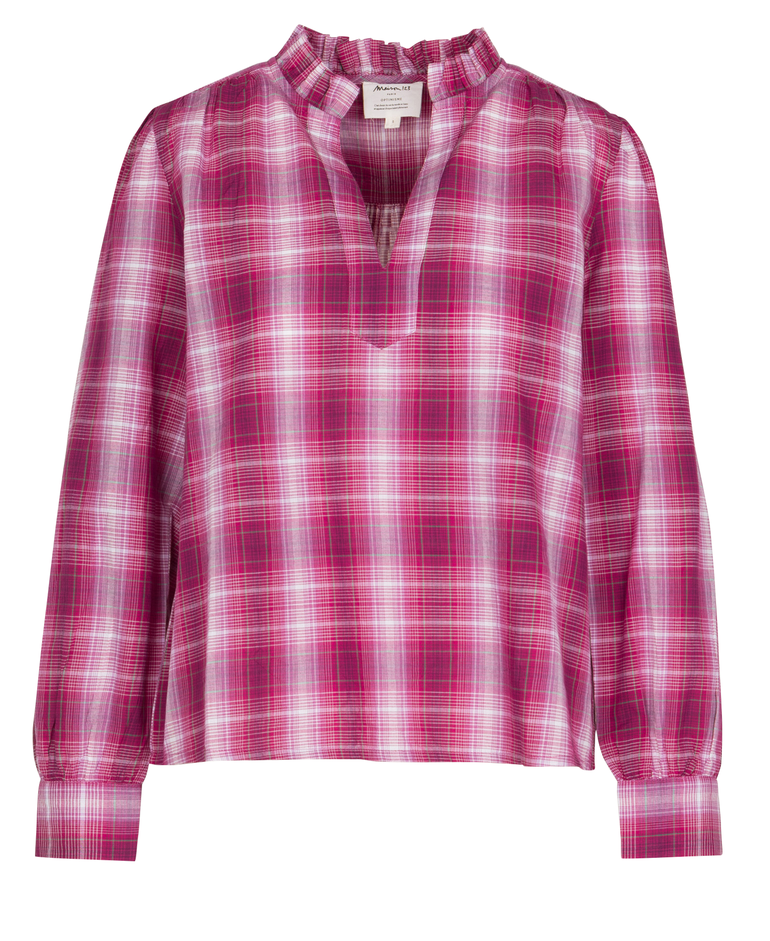 Cotton henley blouse MAISON 123 Purple