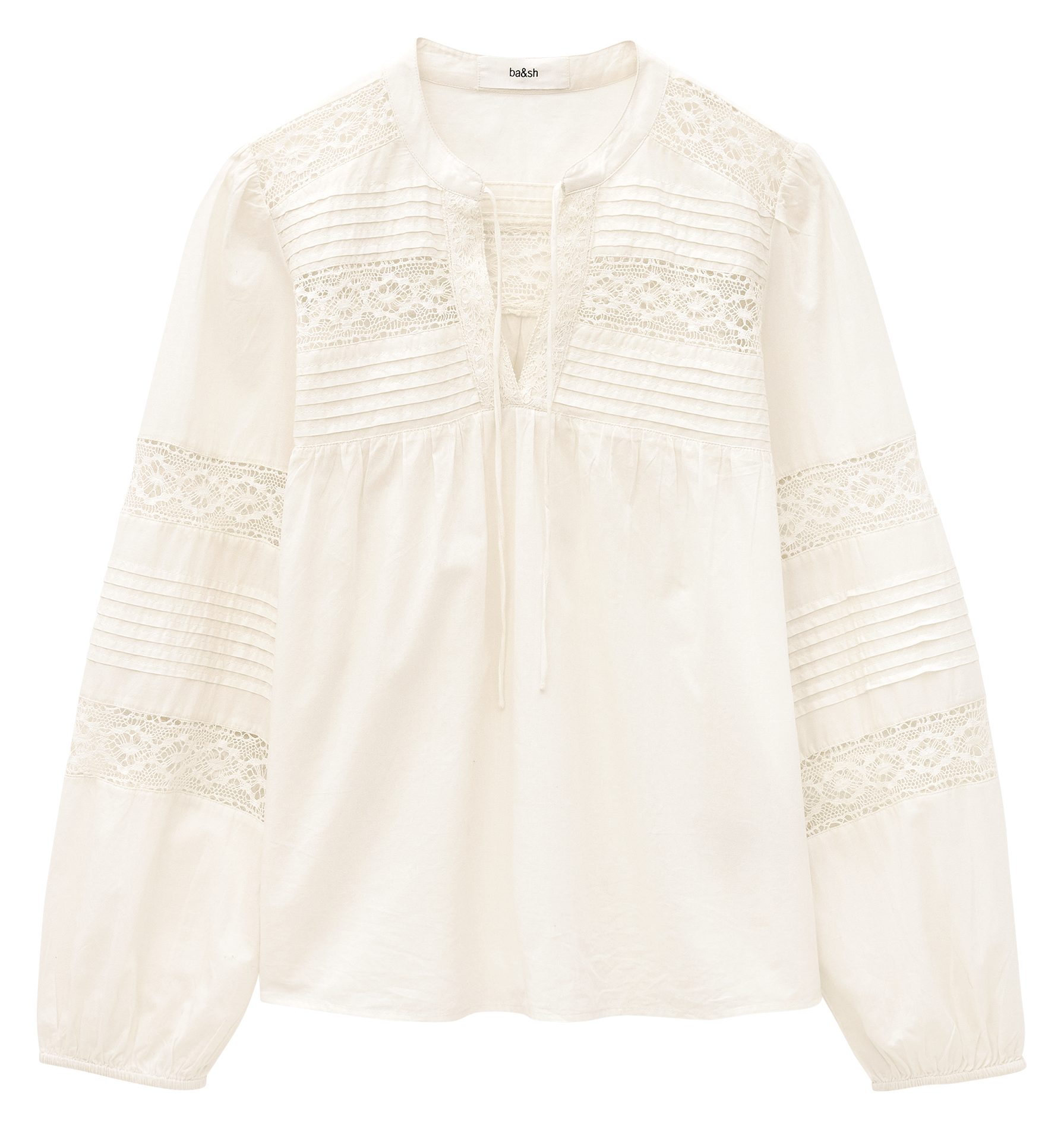 Top droit col tunisien en coton BA&SH Beige
