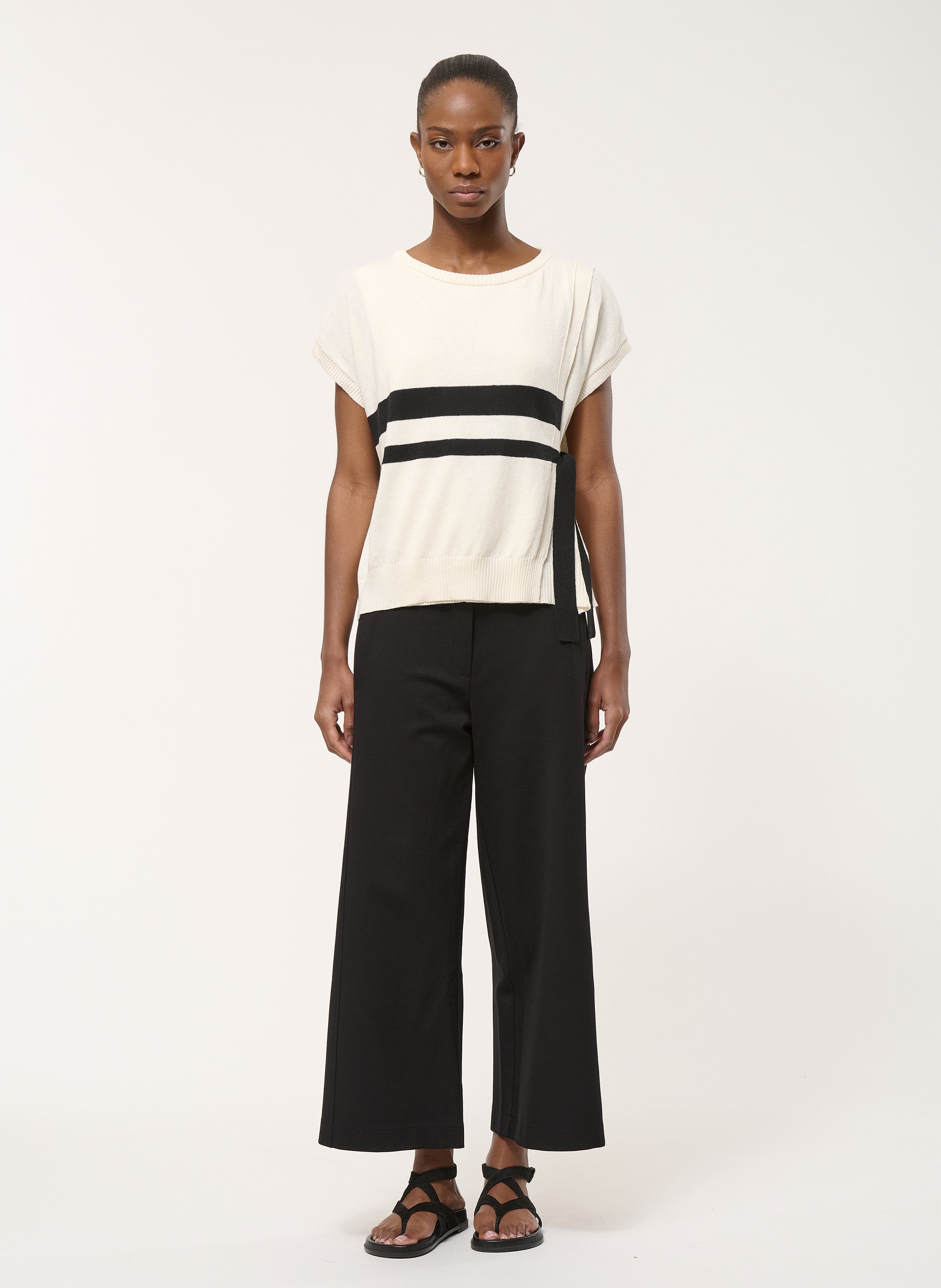 Pull oversize col rond en coton recyclé mélangé HUMILITY Multicolore