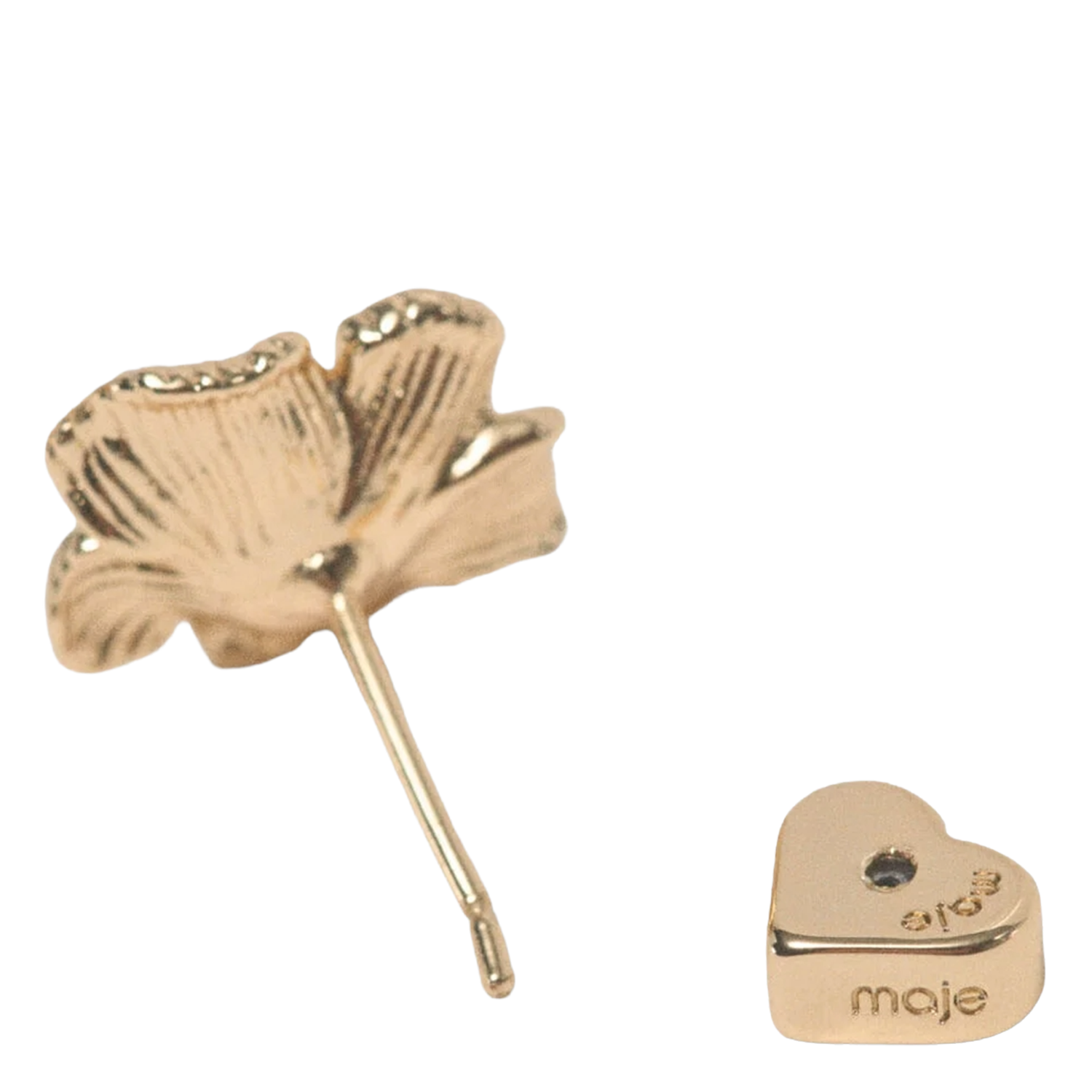 Messing oorbellen met bloemen MAJE Goudkleurig