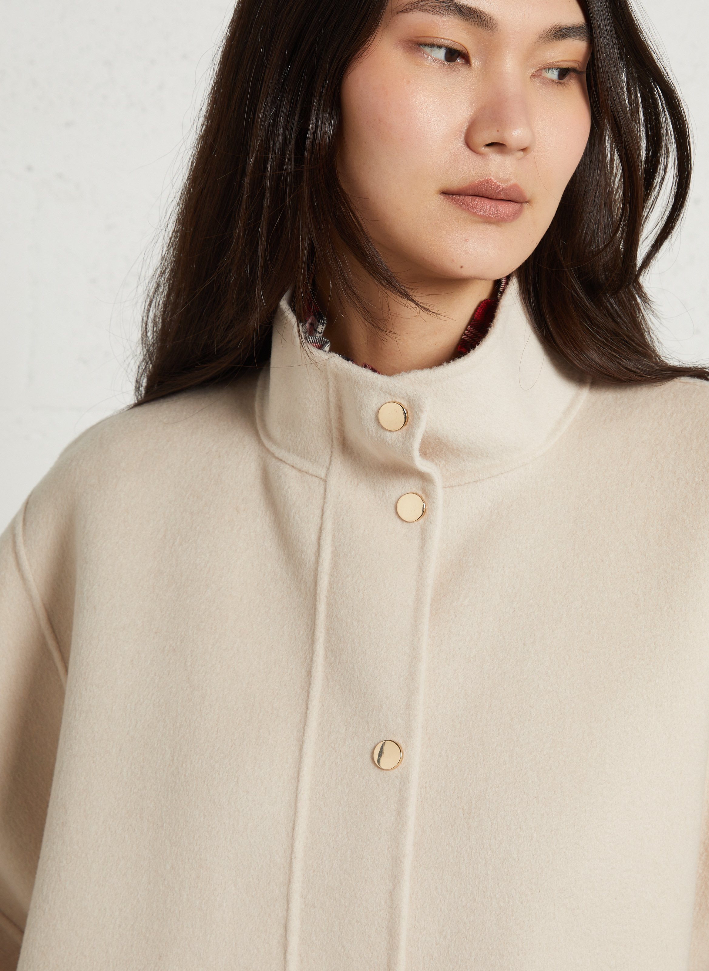 Veste col montant en laine mélangée MAISON 123 Blanc