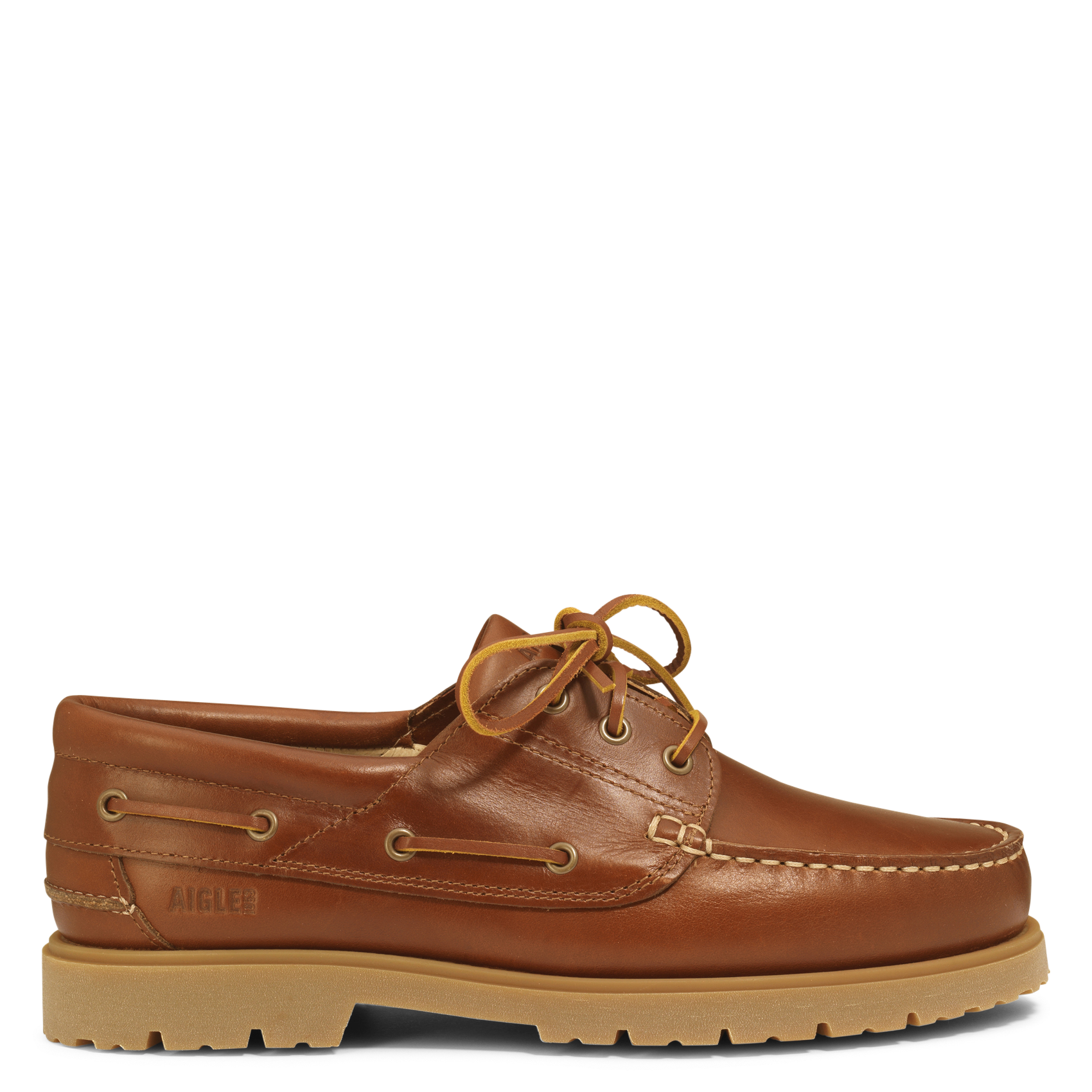 Mocassins à lacets en cuir uni AIGLE Marron