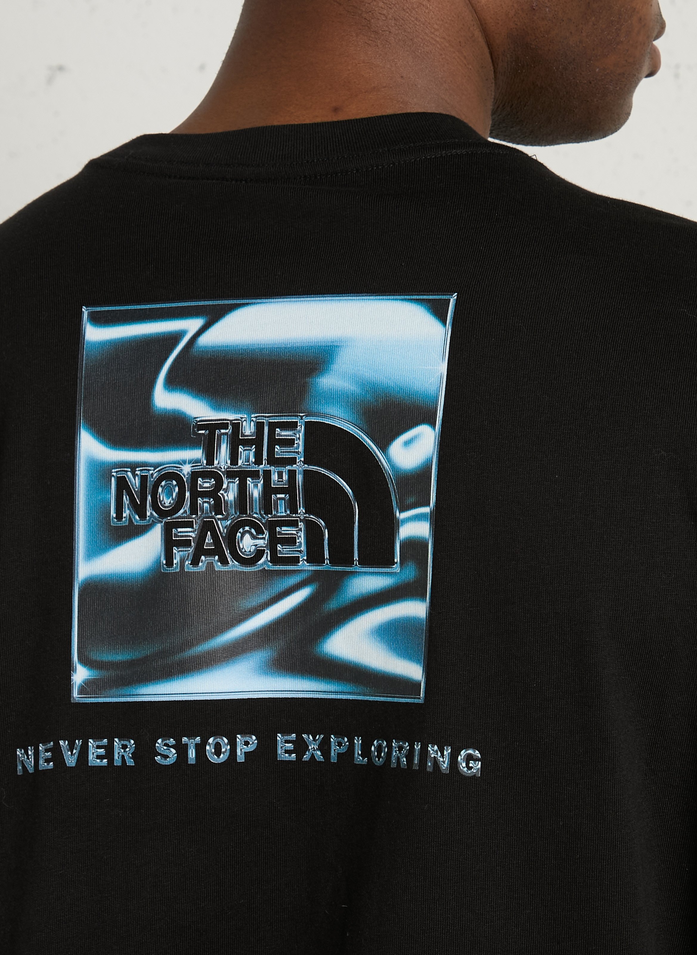 Tee-shirt droit col rond sérigraphié en coton THE NORTH FACE Noir