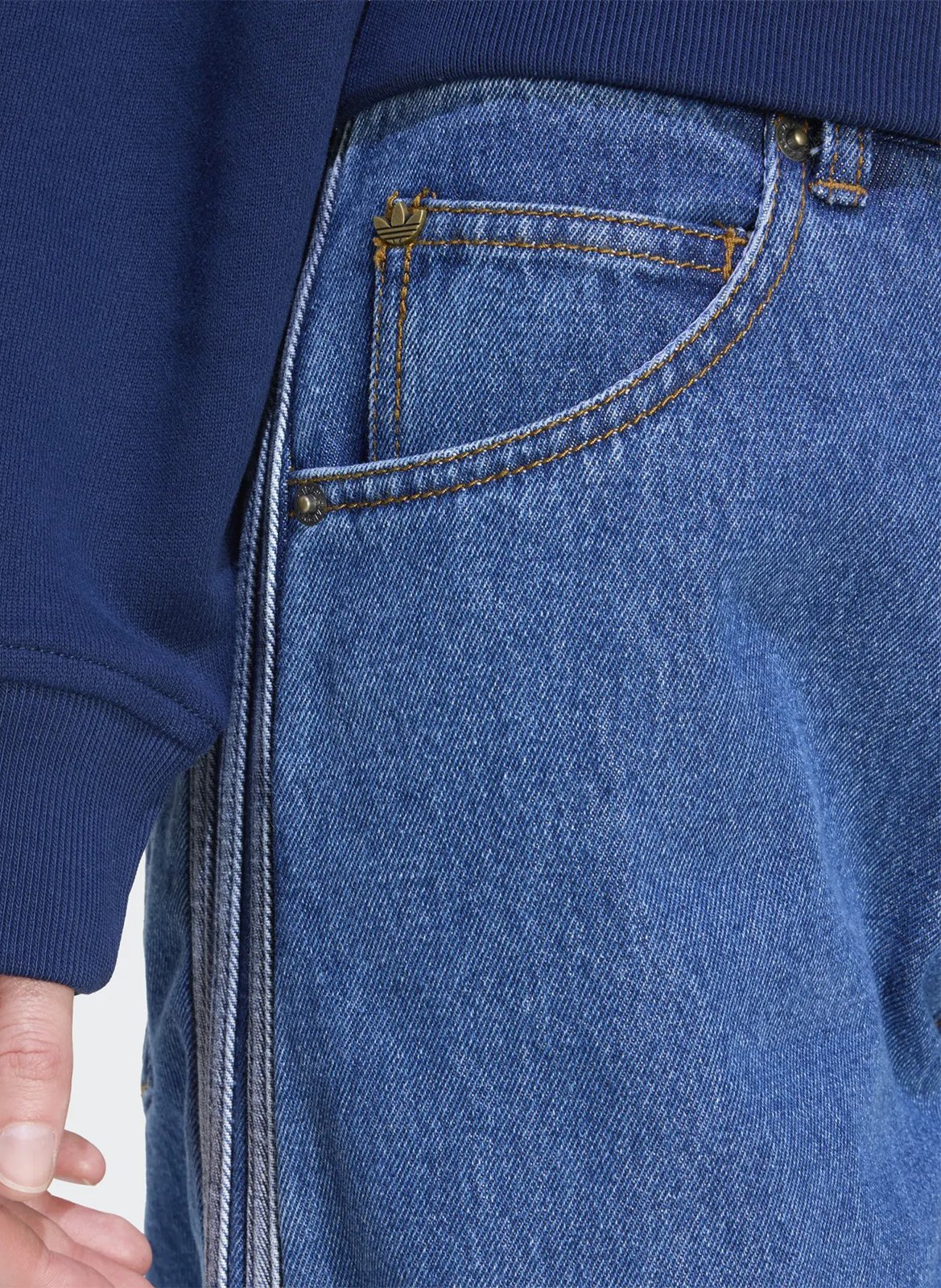 Jean large en coton ADIDAS Bleu