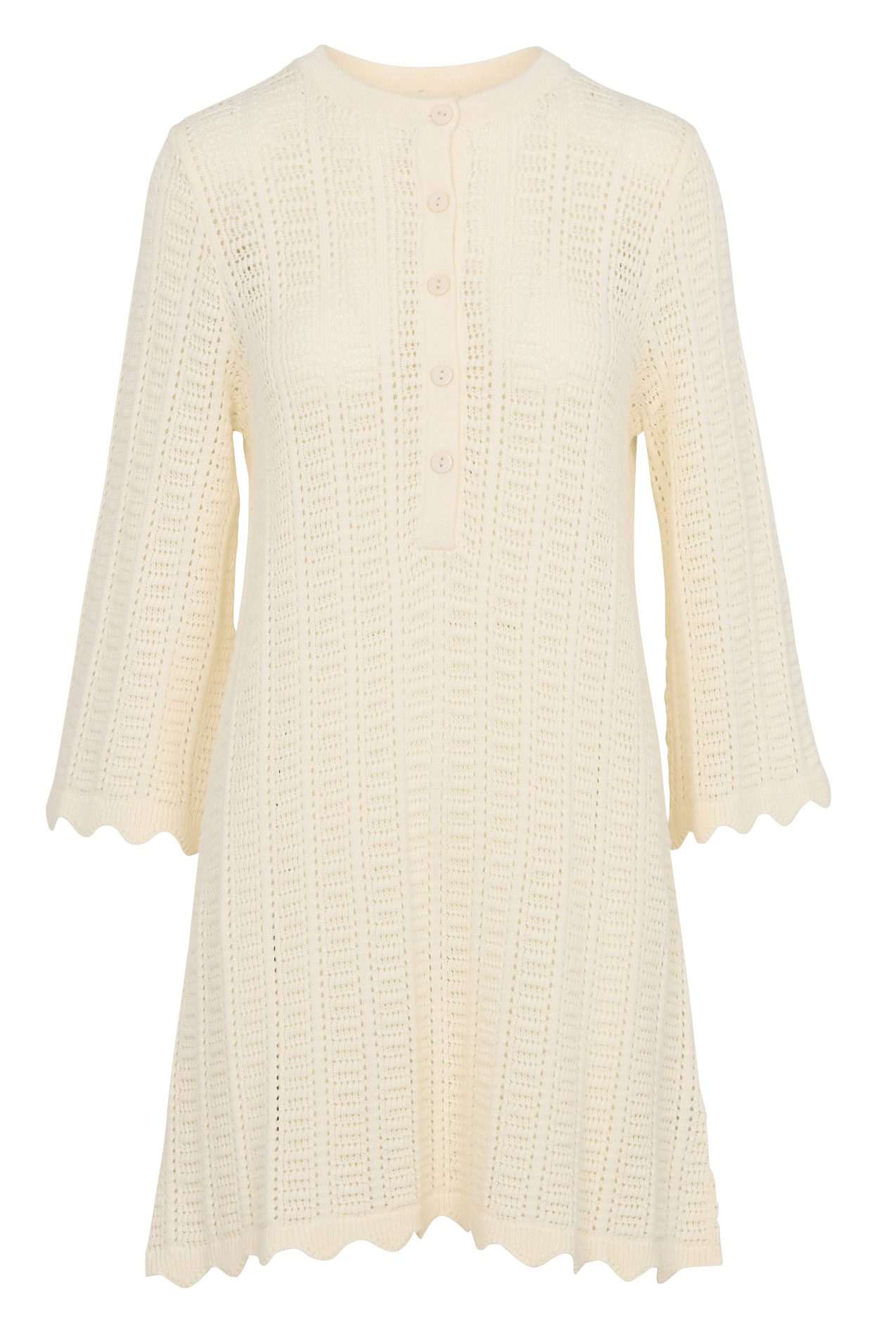 Robe courte en maille ajourée PETITE MENDIGOTE Beige