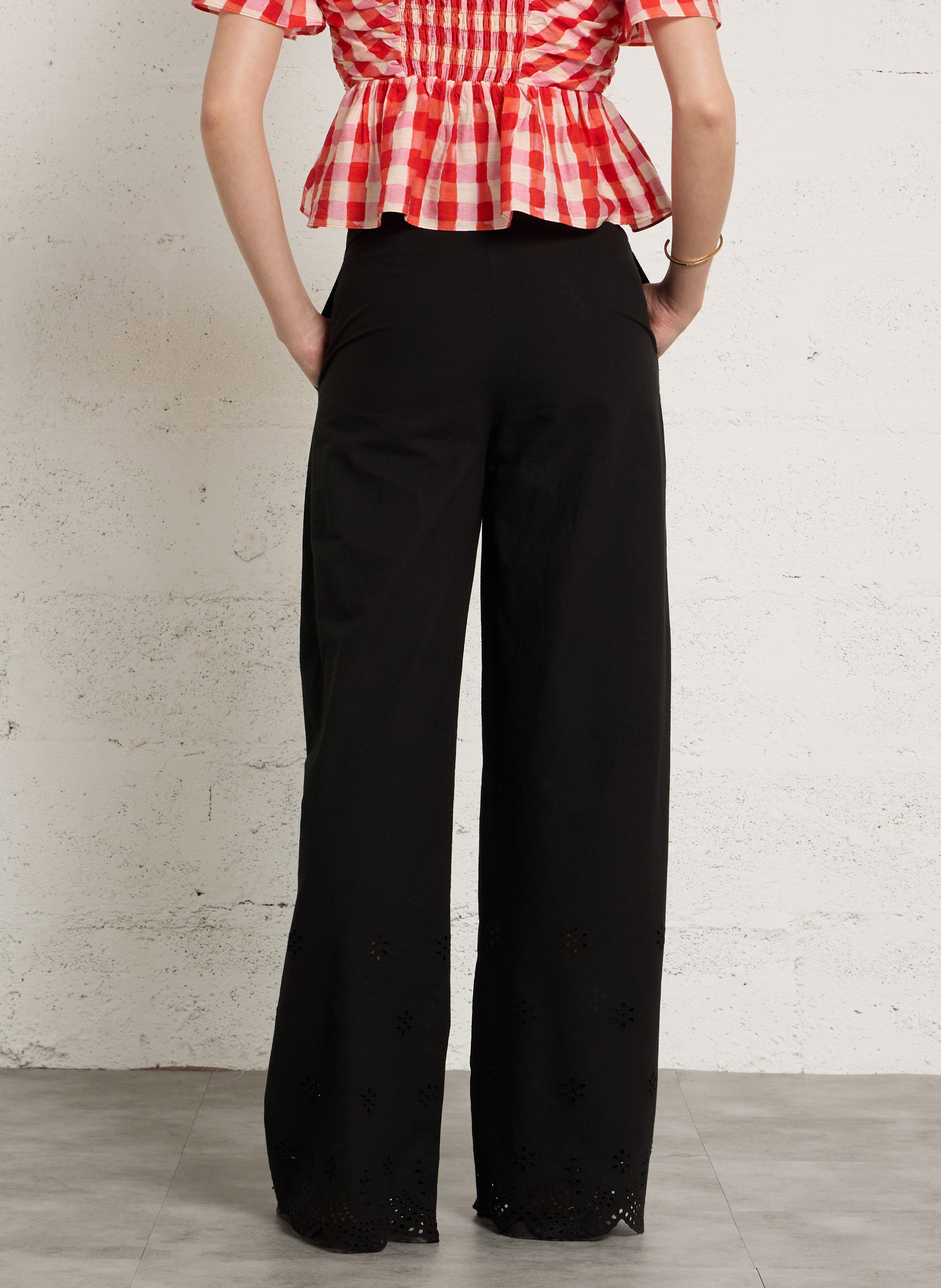 High-rise wide-leg jeans DES PETITS HAUTS Black