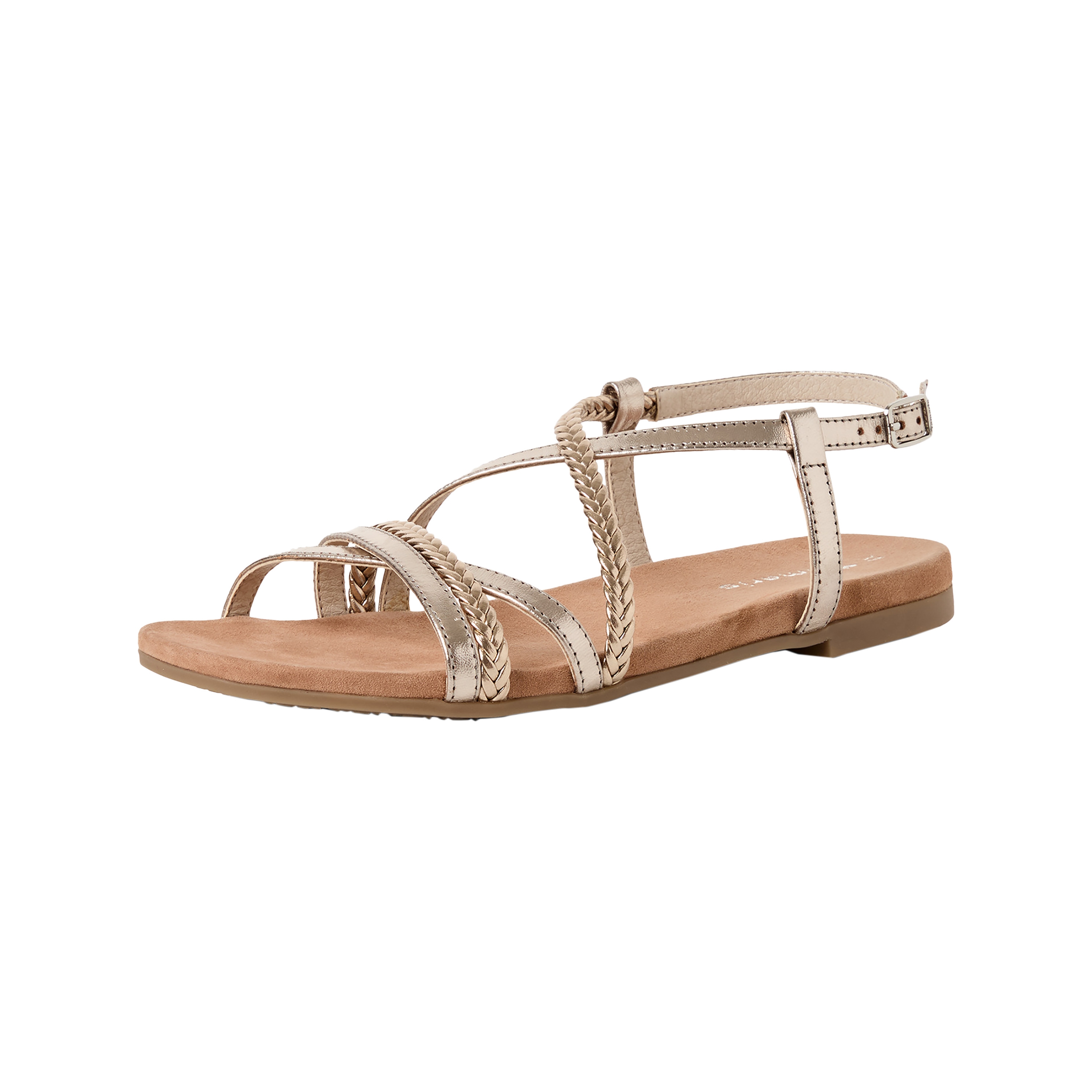 Flat leather sandals TAMARIS Beige