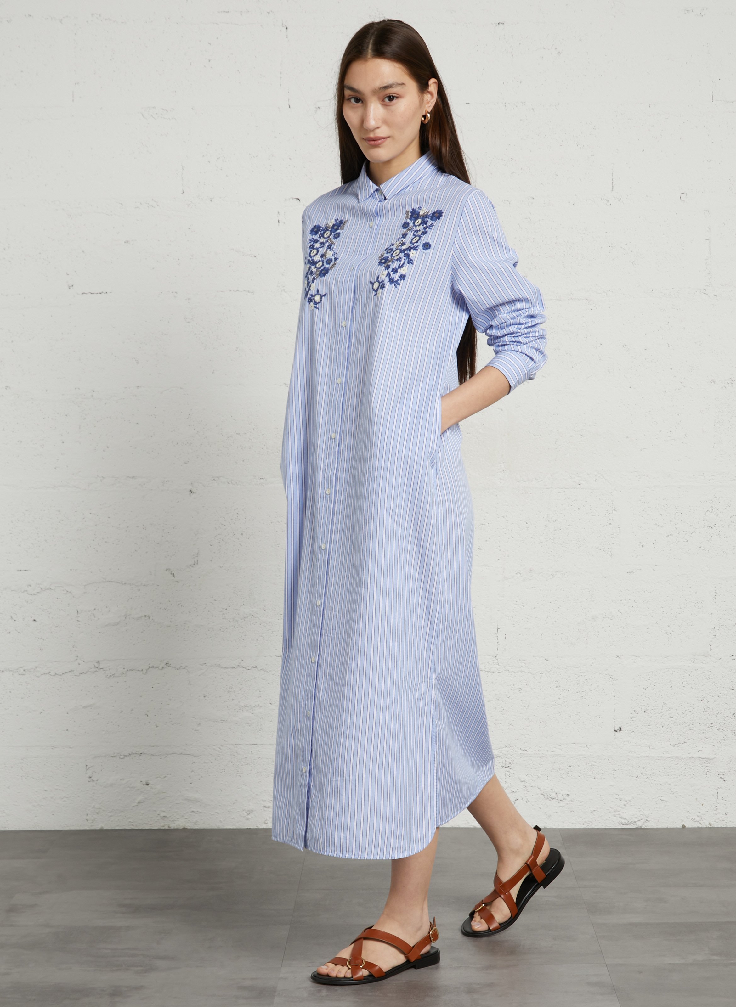 Flat leather sandals MAISON TOUFET Brown