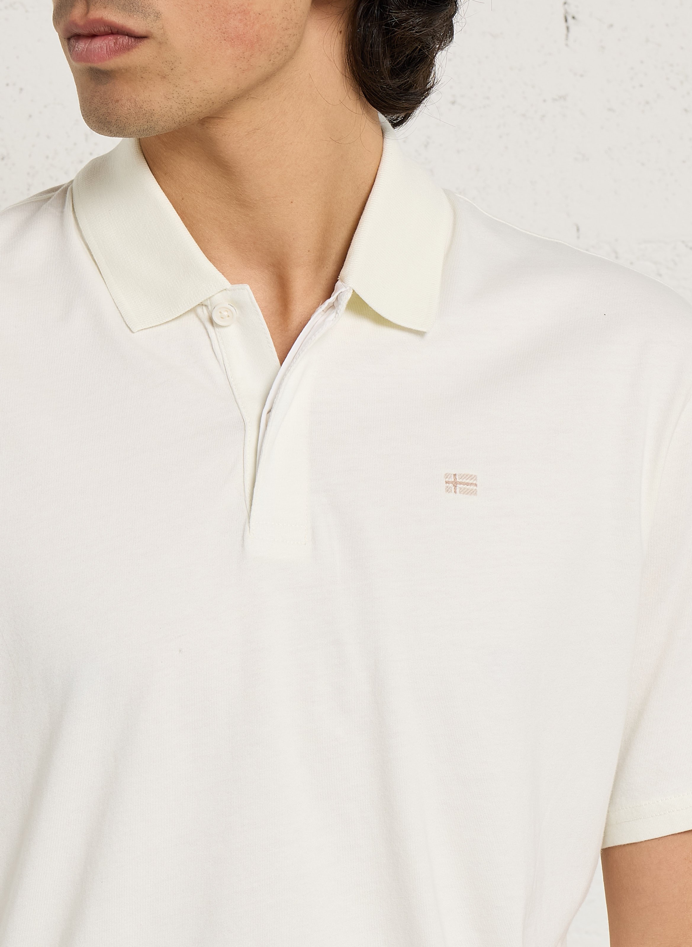 Besticktes Poloshirt aus Baumwolle, Regular Fit NAPAPIJRI Weiss