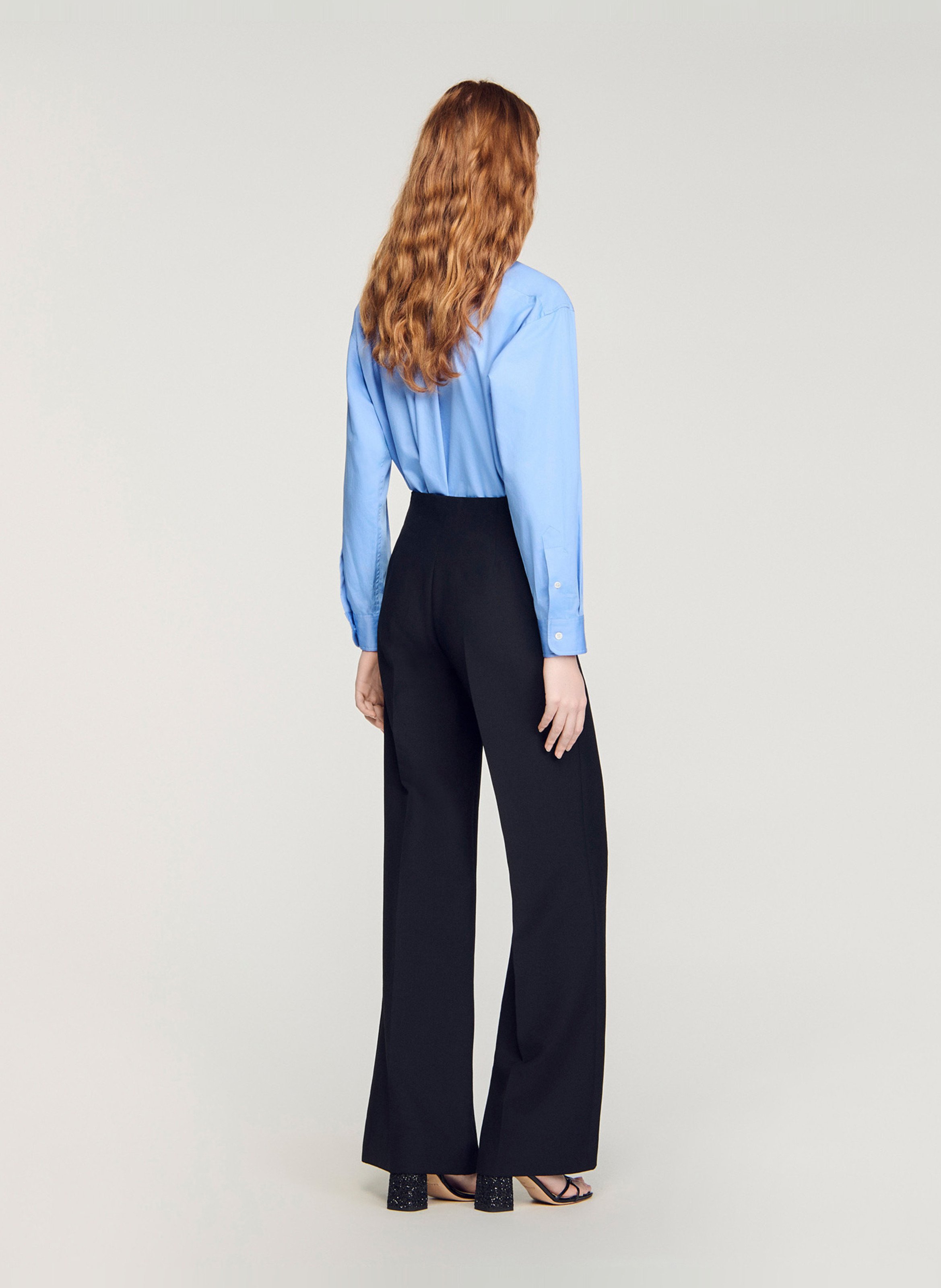 High-waisted flared pants SANDRO Black