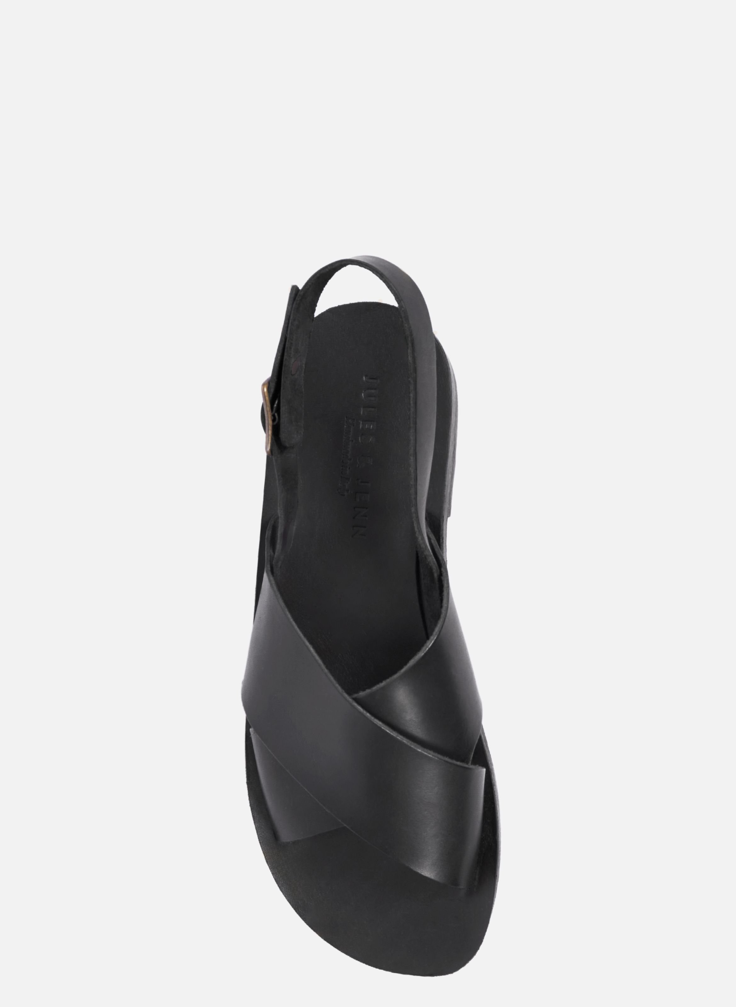 Enzo smooth leather sandals JULES & JENN Black