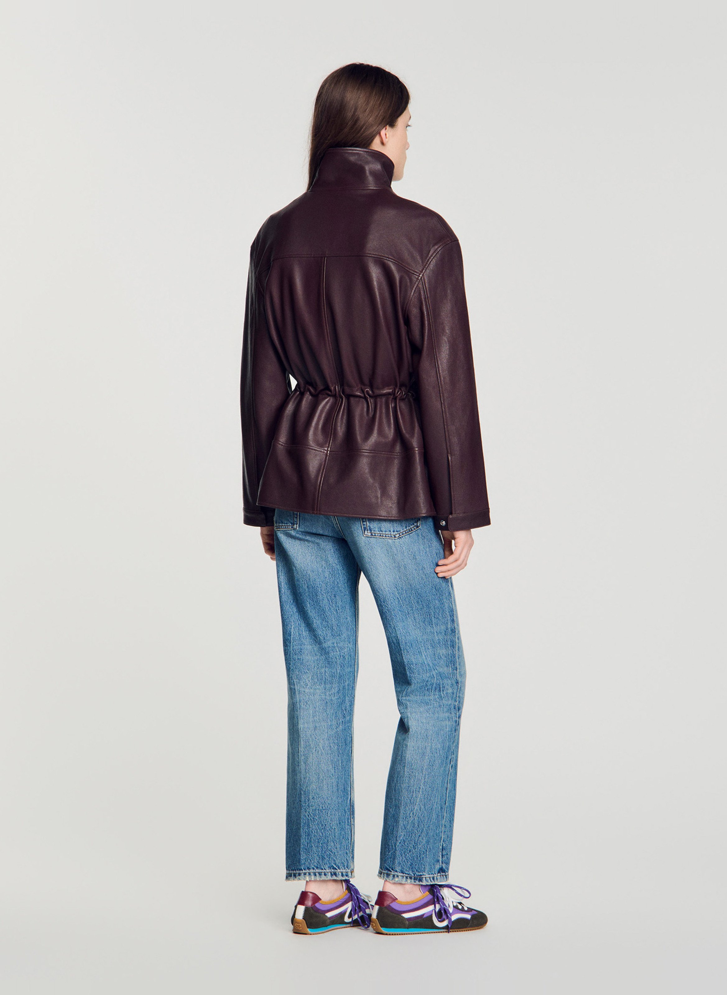 Oversized, leren jack SANDRO Rood