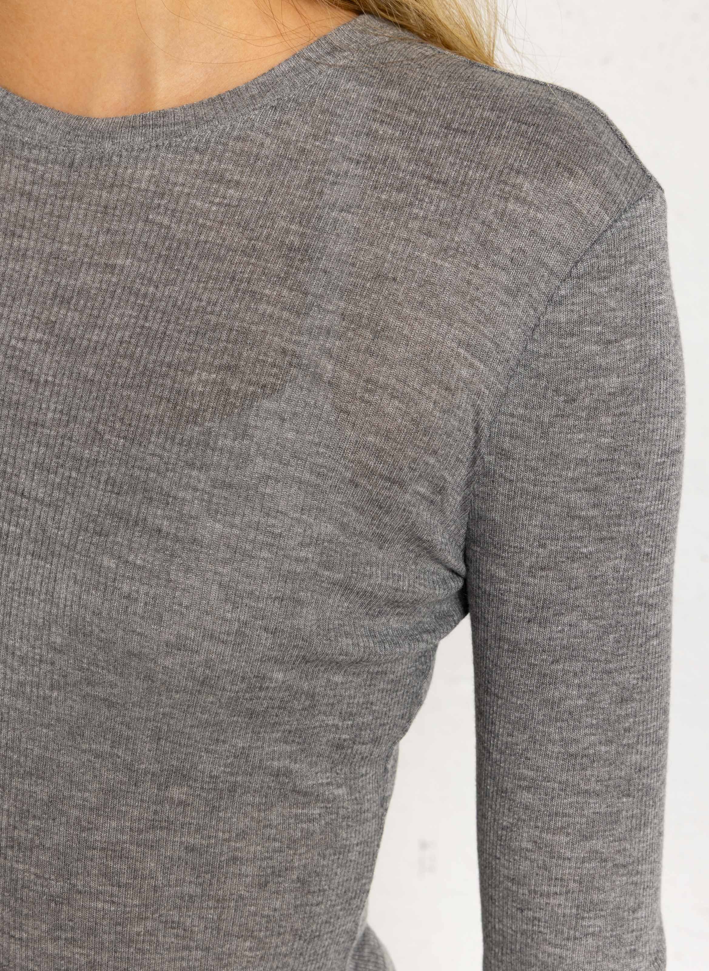 Recht T-shirt met ronde h DES PETITS HAUTS Grijs