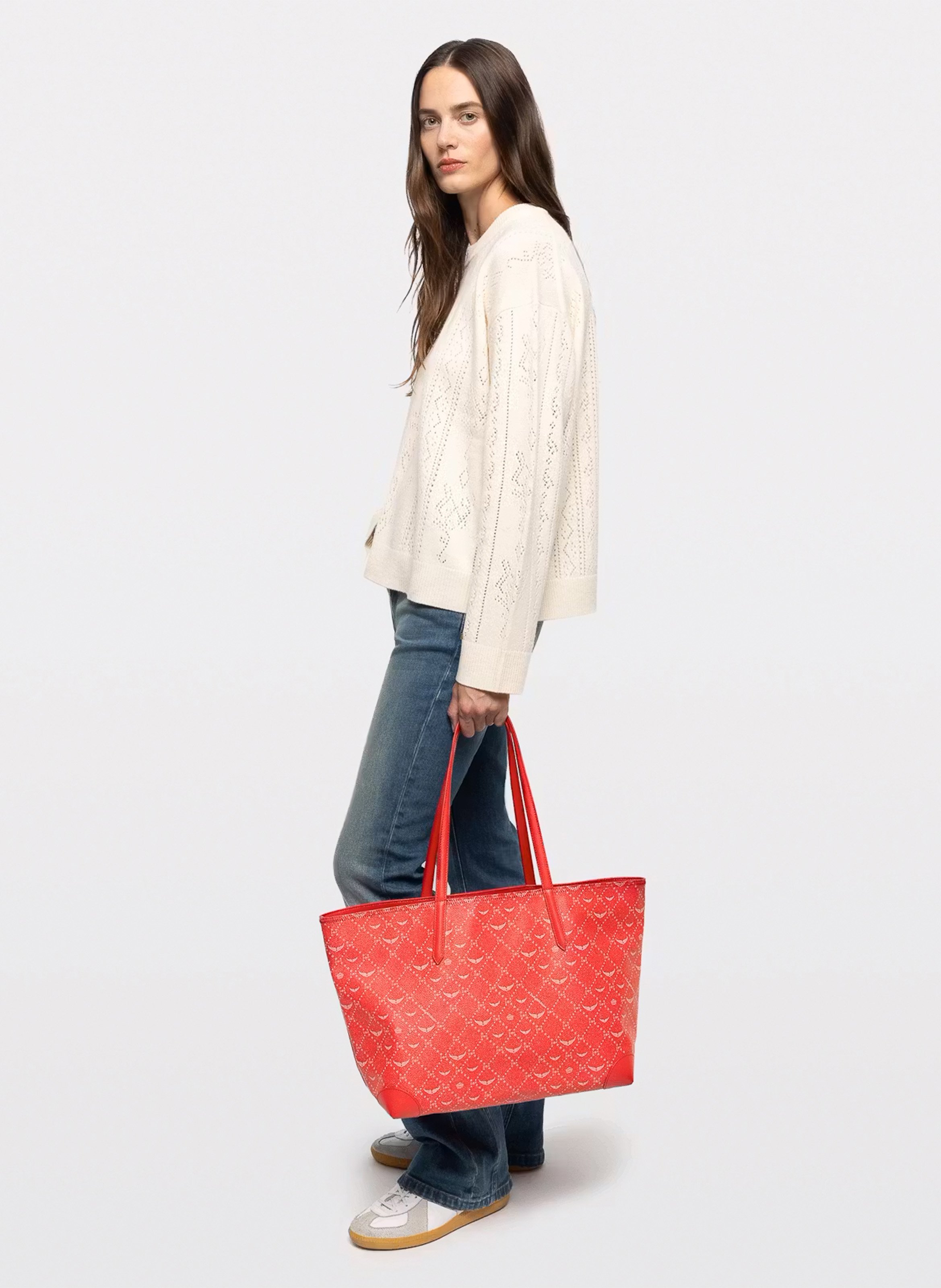 Shopper tas met monogramprint ZADIG&VOLTAIRE Rood