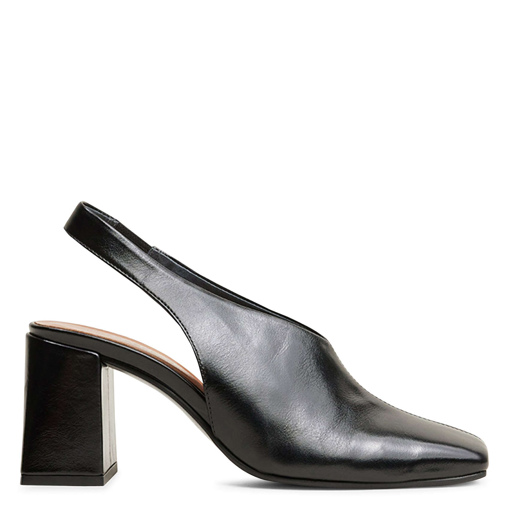 Escarpins slingbacks à bouts carrés en cuir JONAK Noir