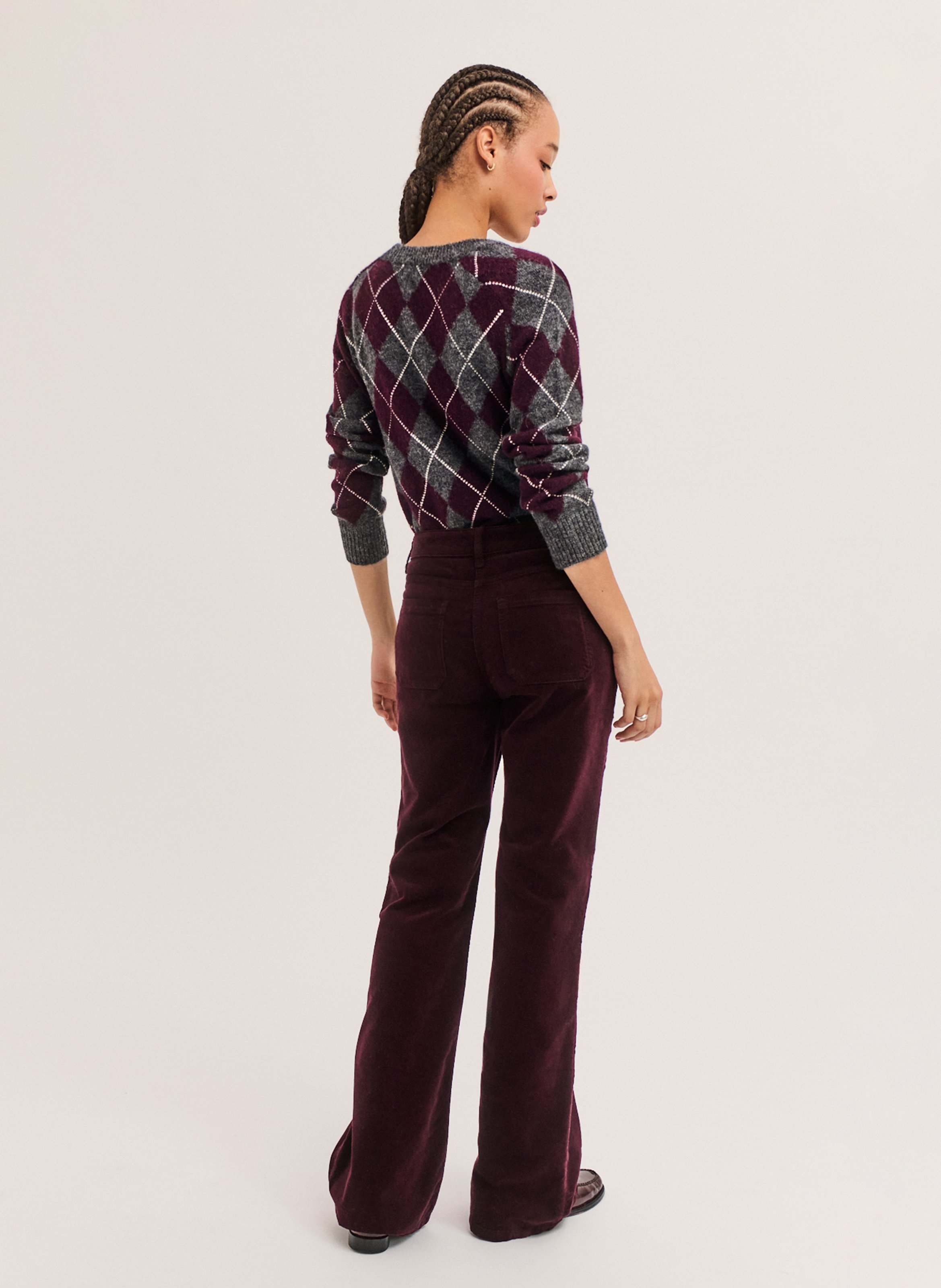 Pantalon bootcut en coton mélangé PABLO Rouge