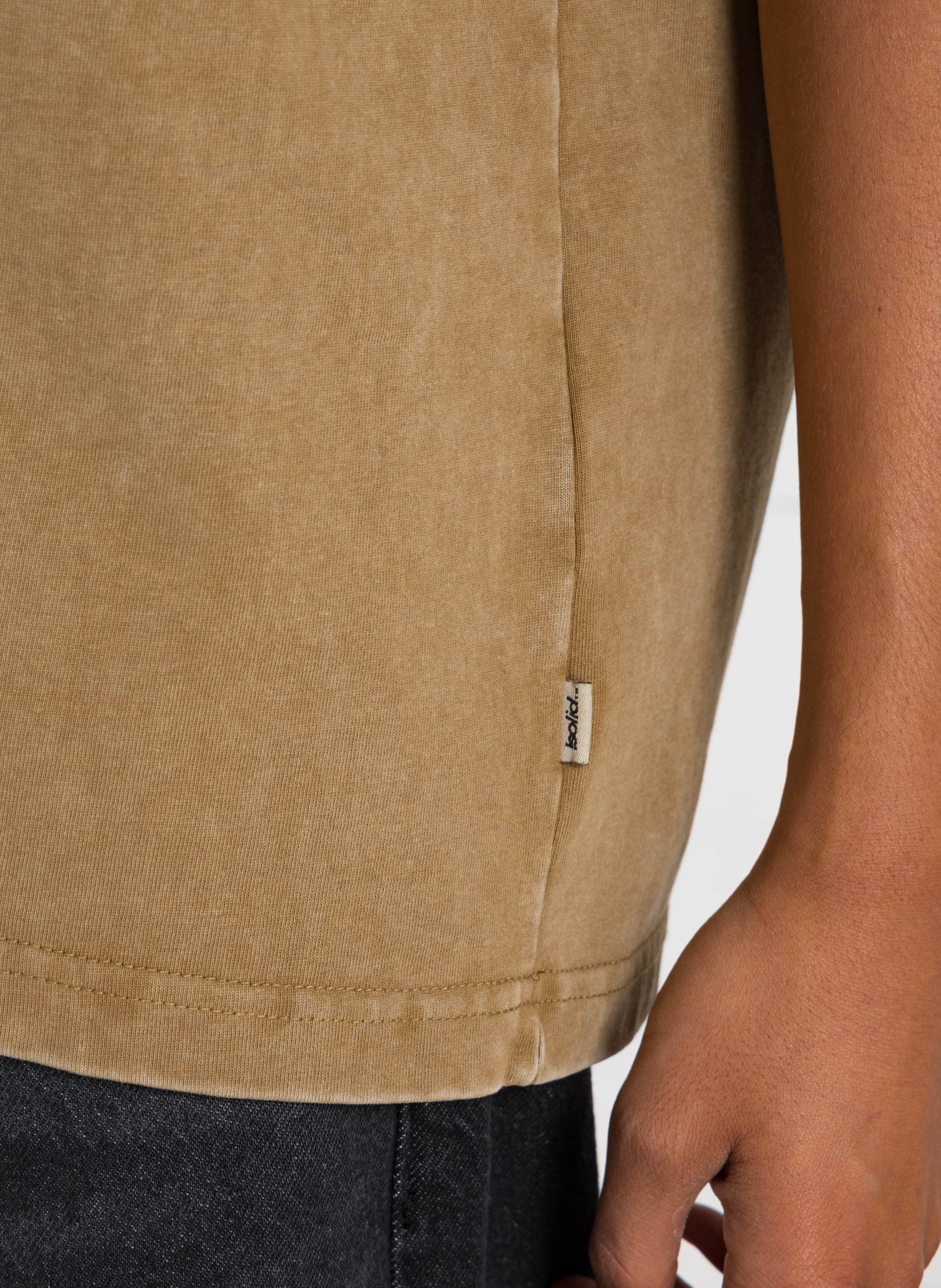 Baumwoll-T-Shirt mit Rundhalsausschnitt  SOLID Weiss
