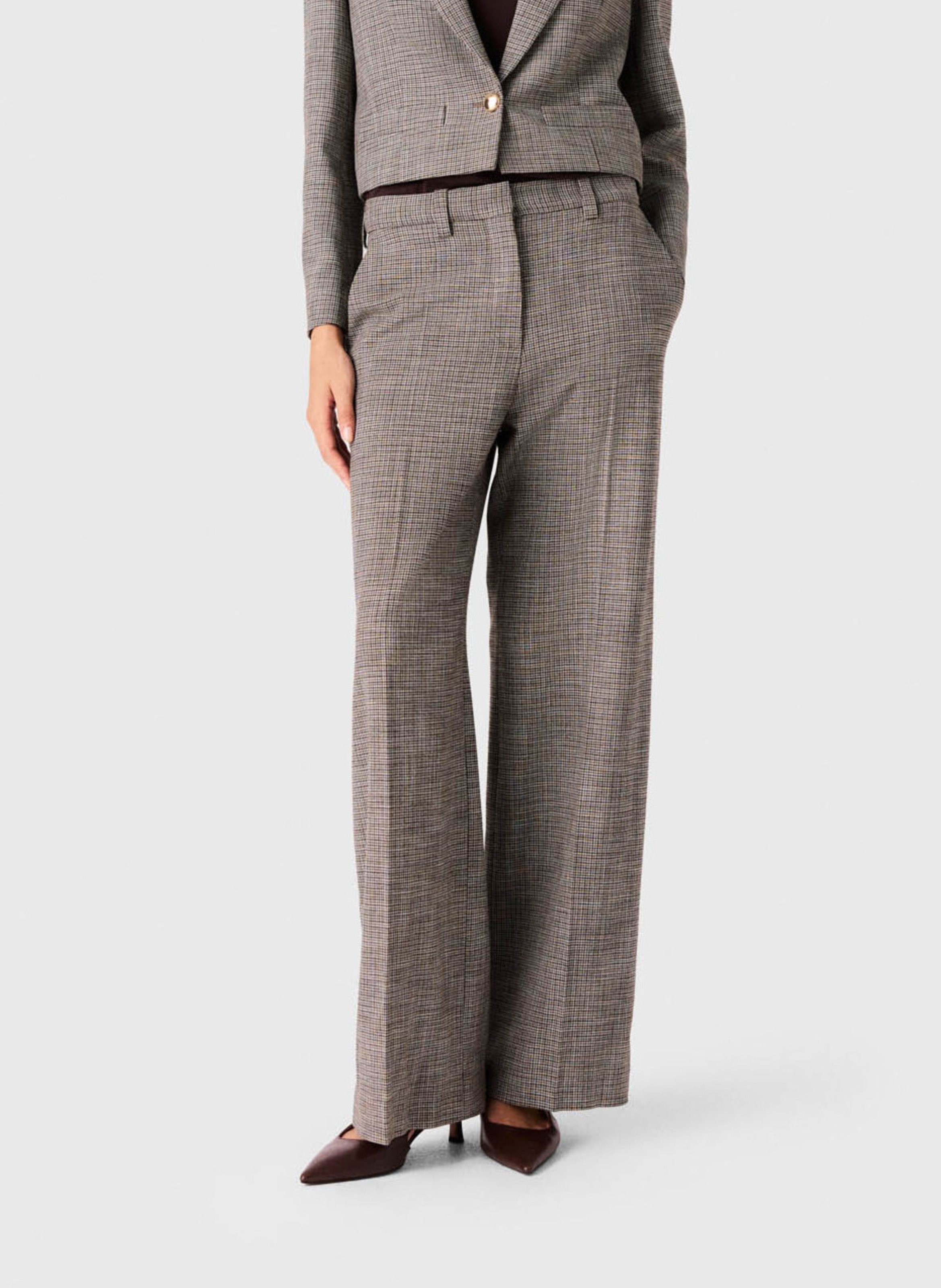 Pantalon droit à plis MAJE Marron