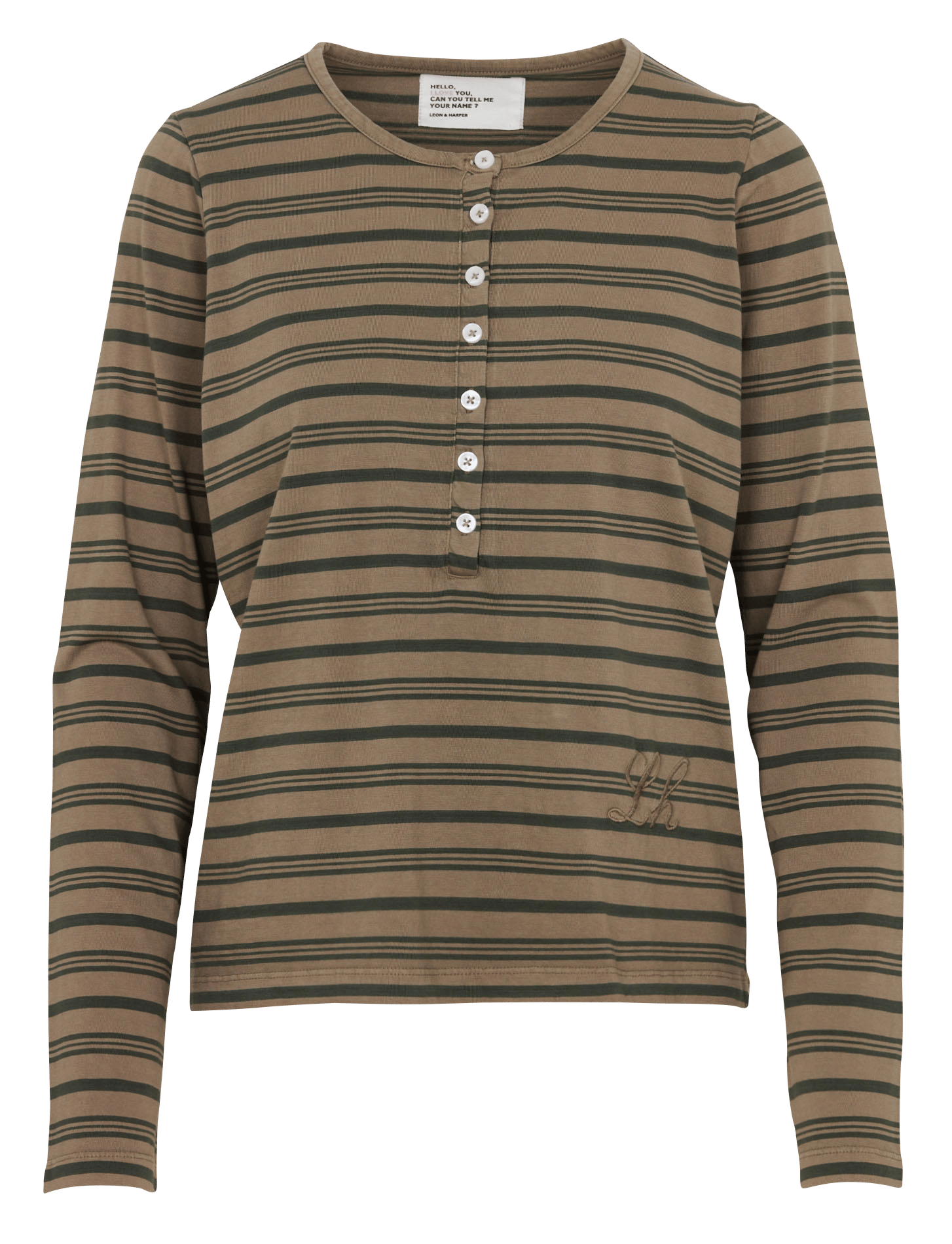 T-shirt rayé en coton bio LEON & HARPER Gris