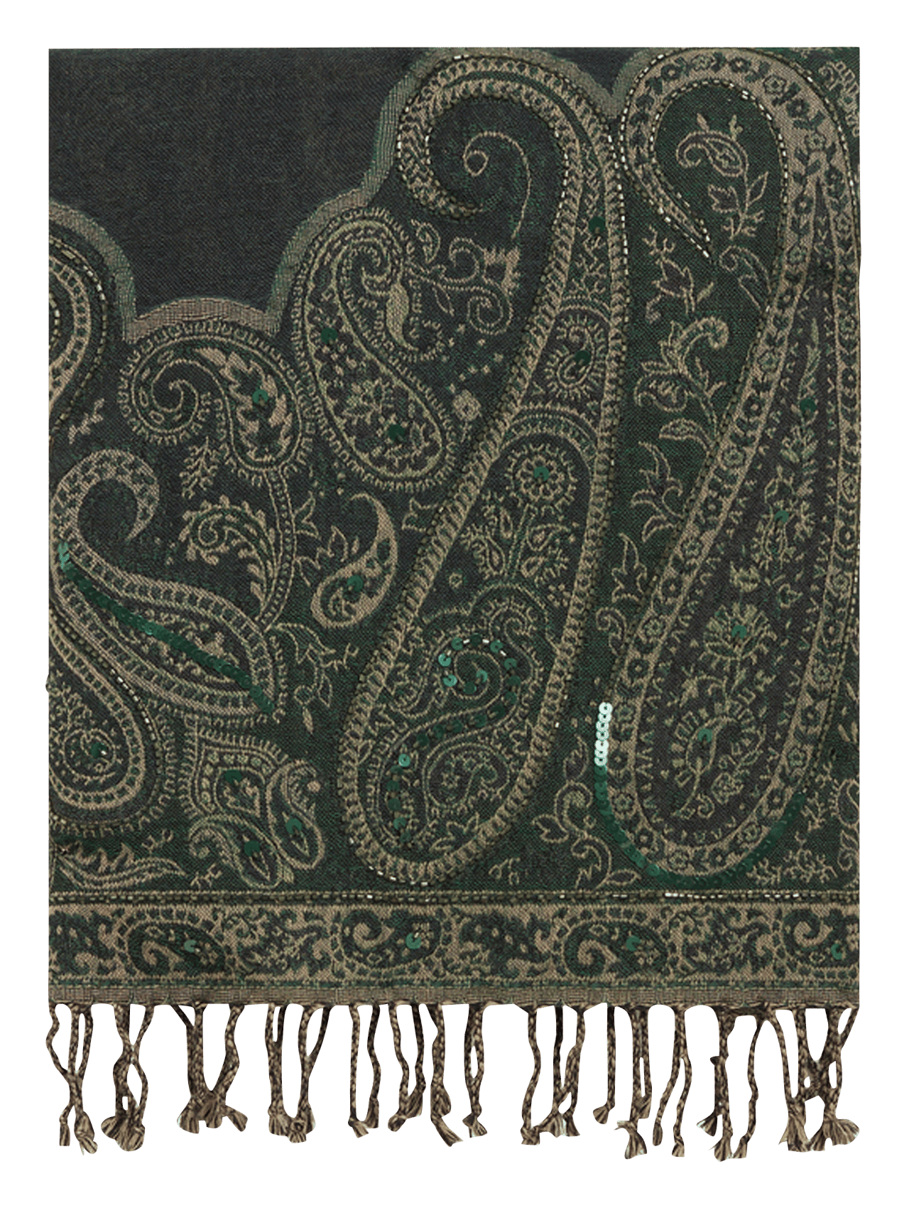 Embroidered wool scarf with fringes GERARD DAREL