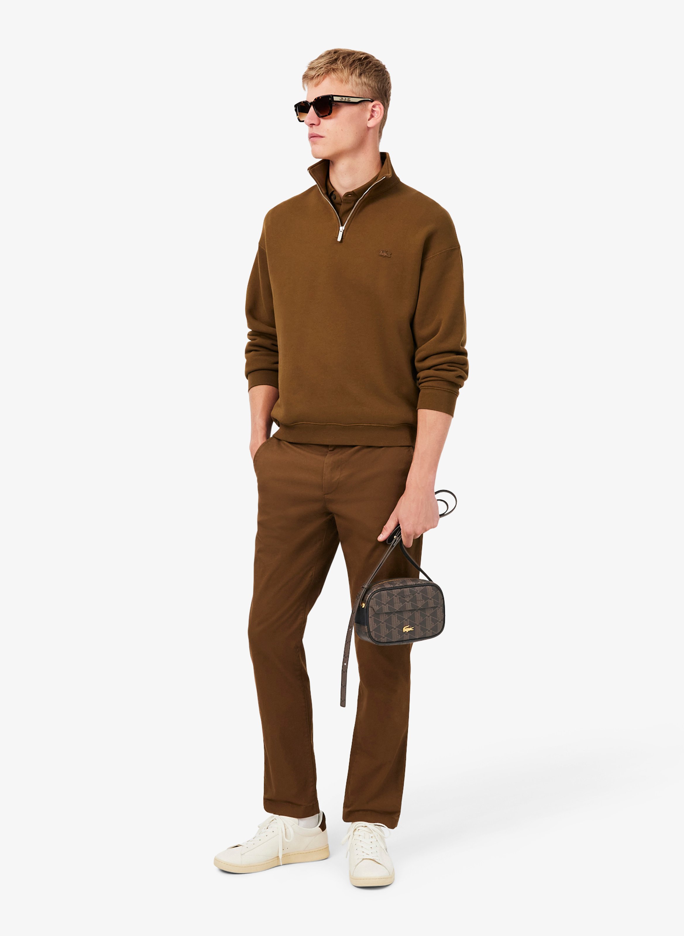 Bedruckte Umhängetasche The Blend LACOSTE Braun