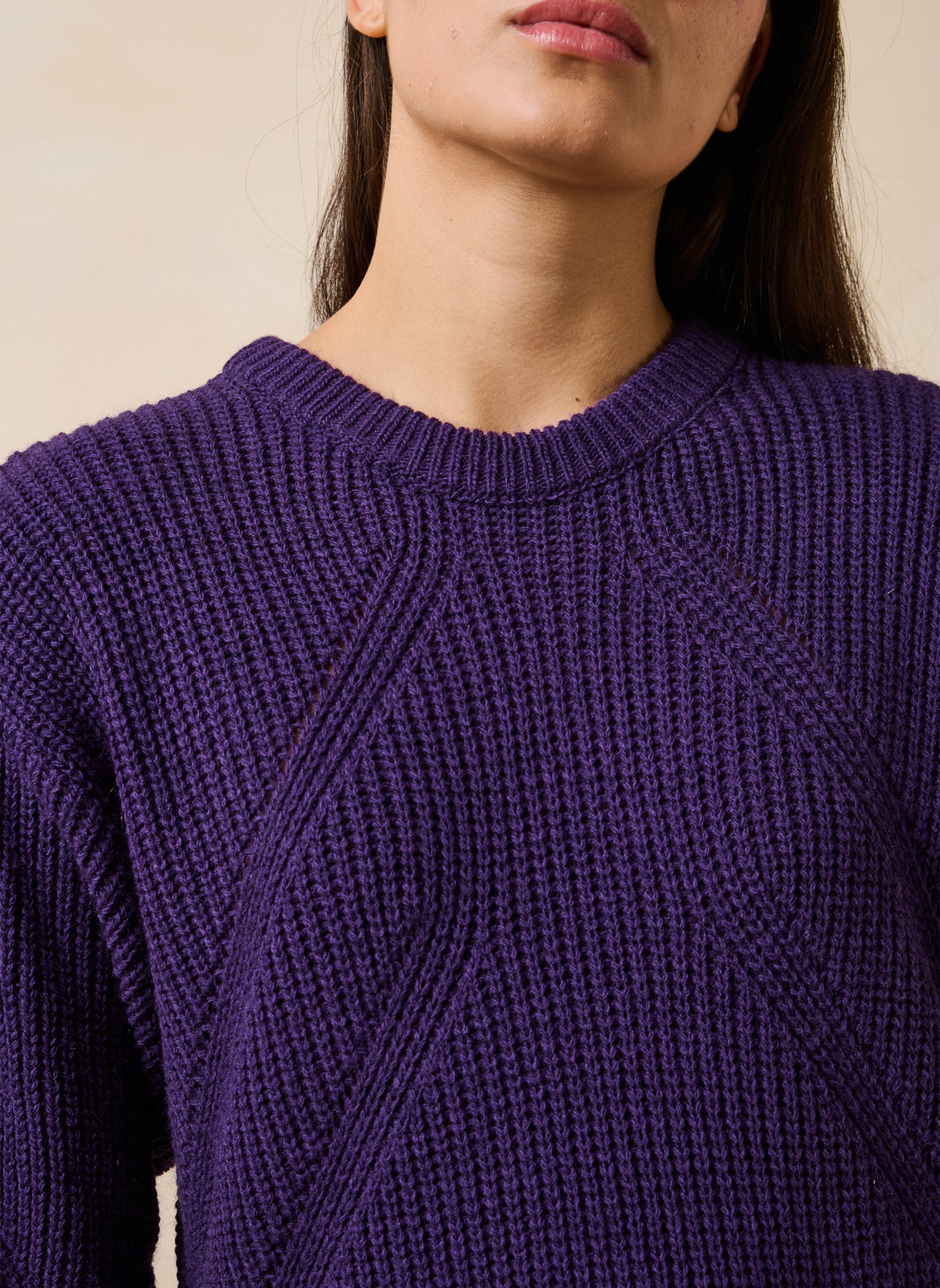 Round neck knitted dress LA FEE MARABOUTEE Purple