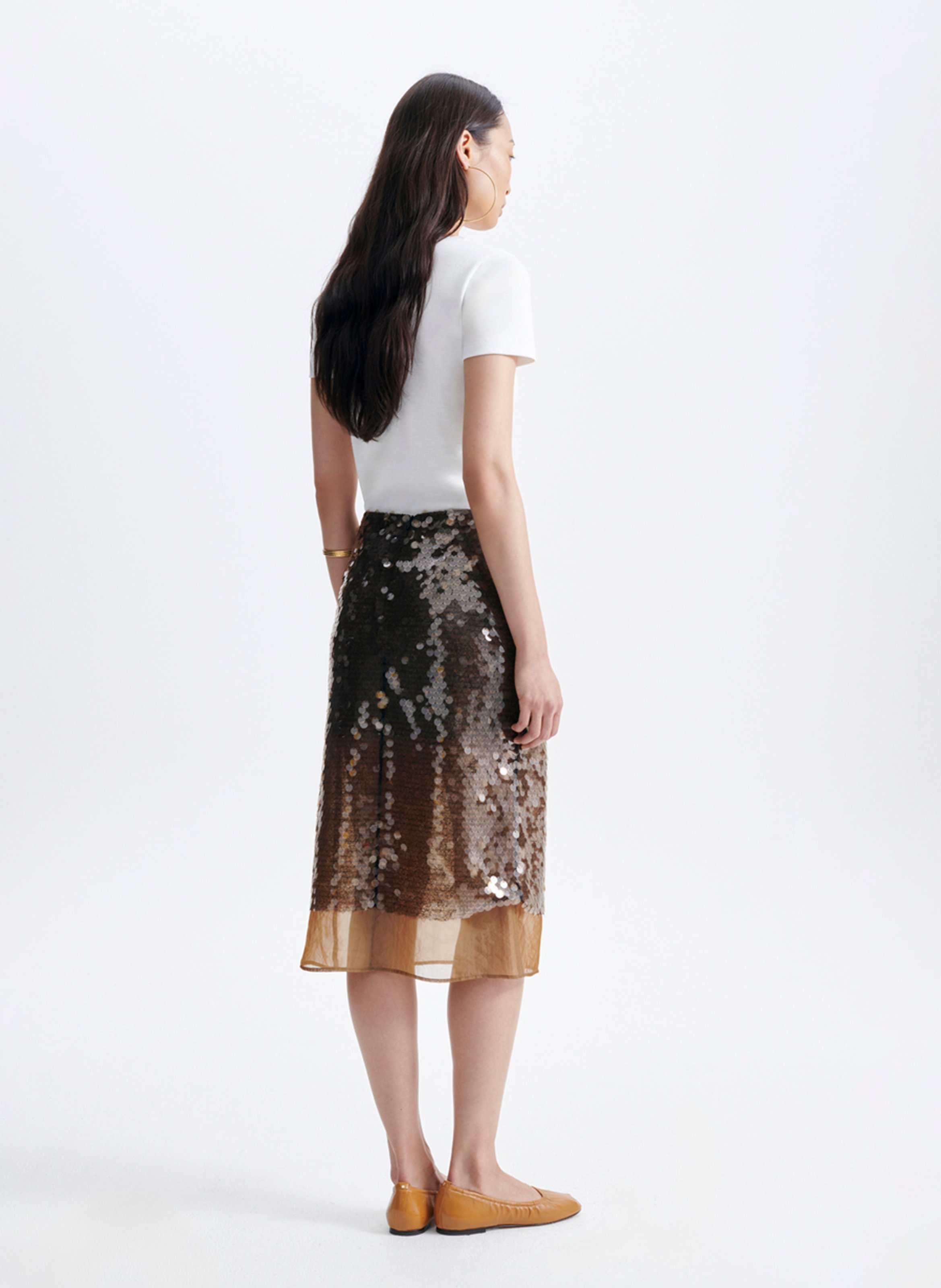 Jupe midi à sequins VANESSA BRUNO Vert