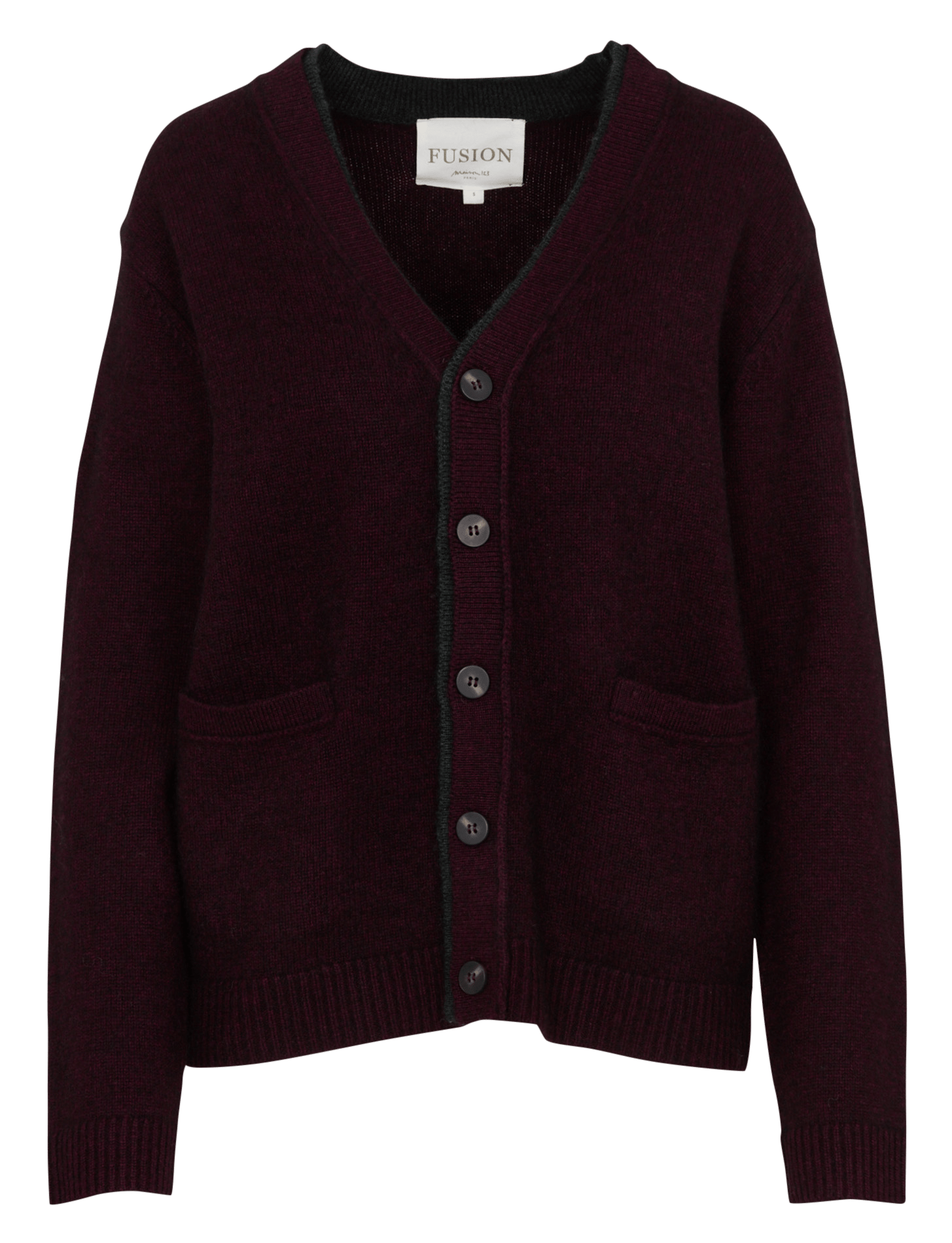 Cardigan ample col v en laine MAISON 123 Violet