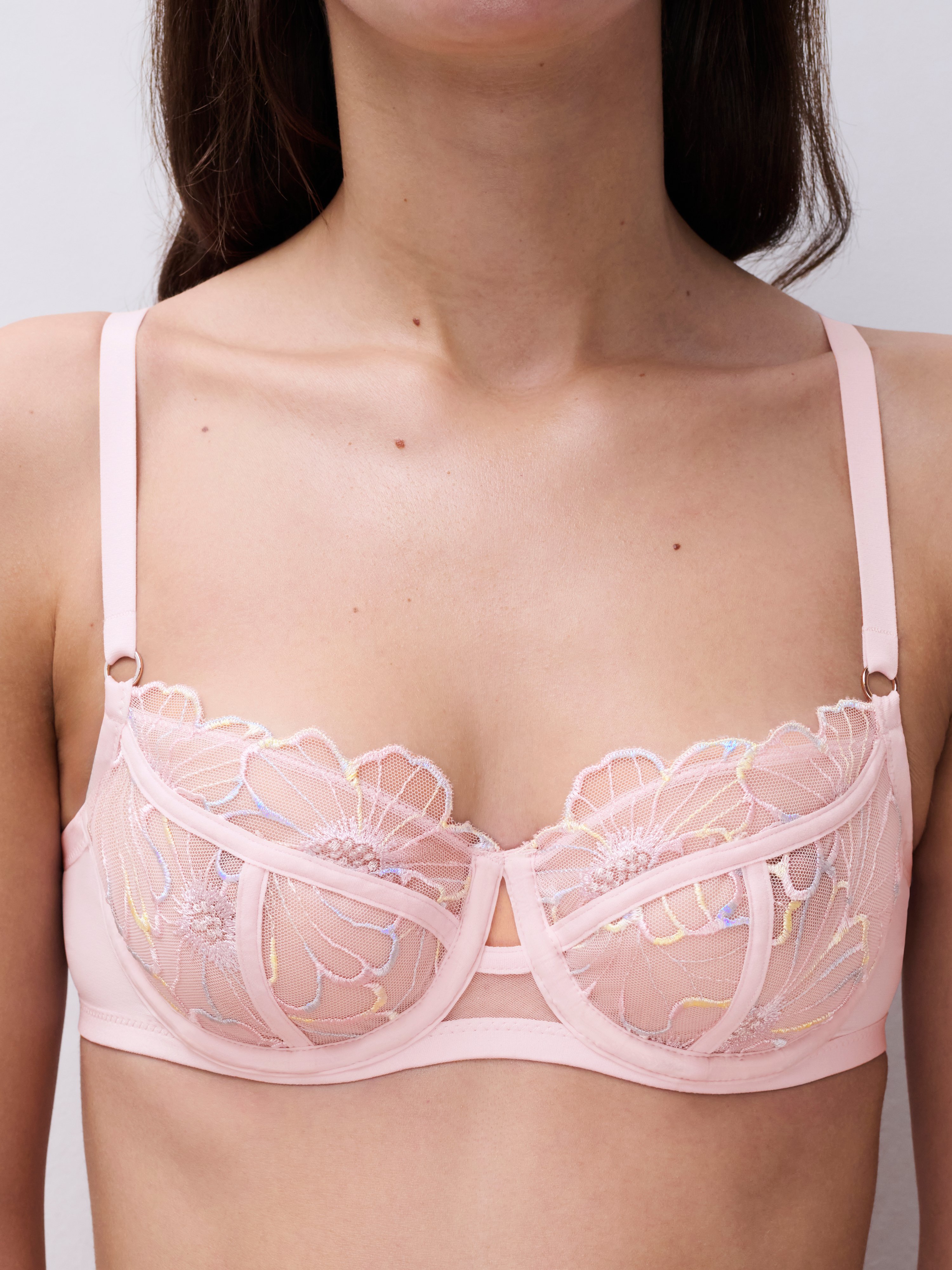 Balconette bra with embroidery CHANTELLE PULP Pink