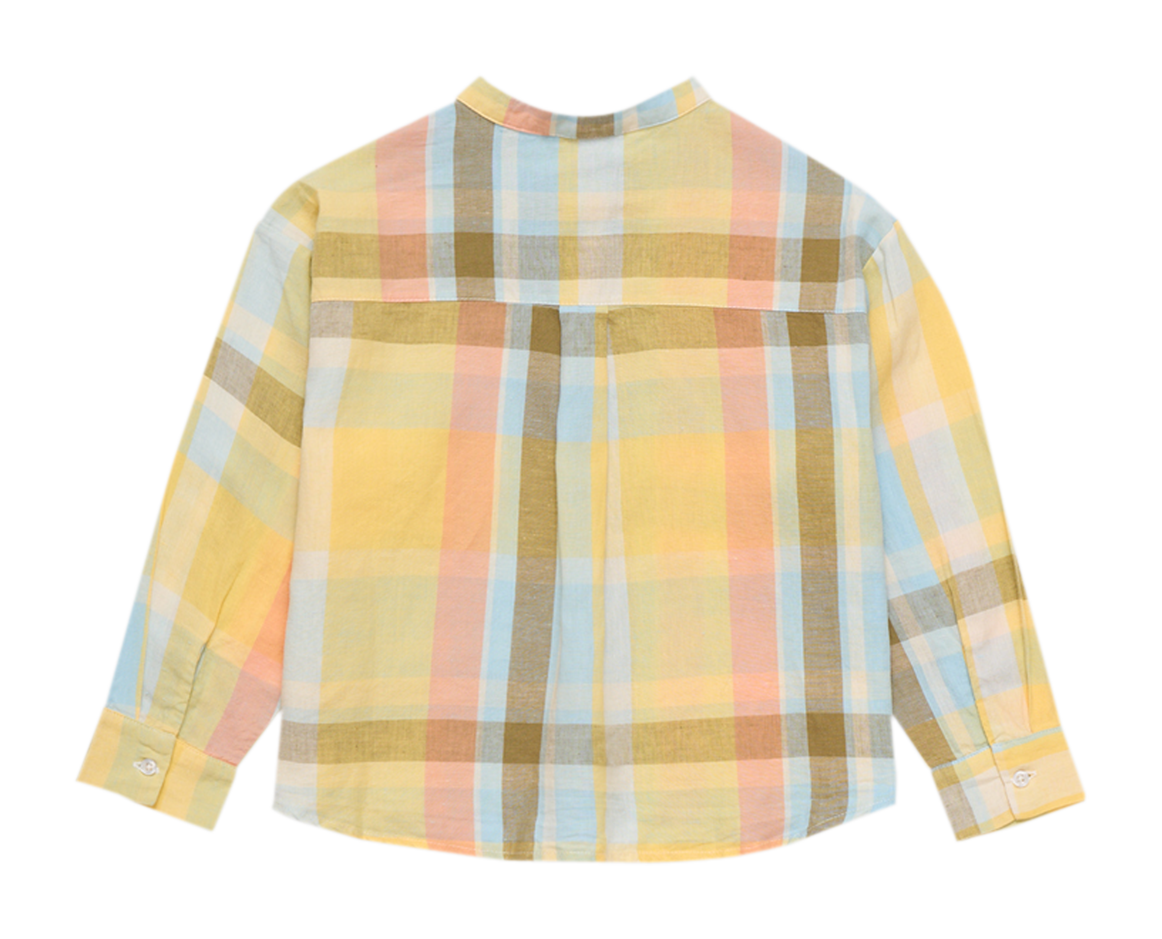 Gerade geschnittenes Hemd aus Baumwoll-Mix mit Mao-Kragen THE NEW SOCIETY Mehrfarbig