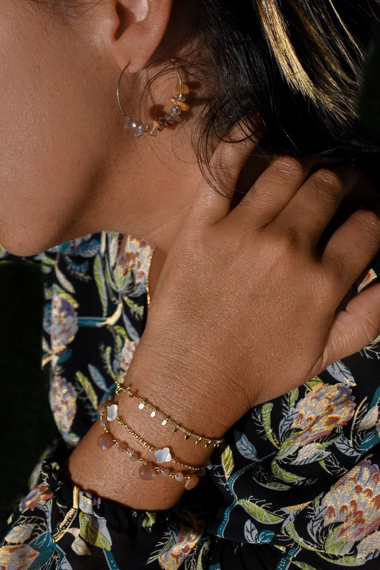 Rutile quartz earrings GINANDGER Blue