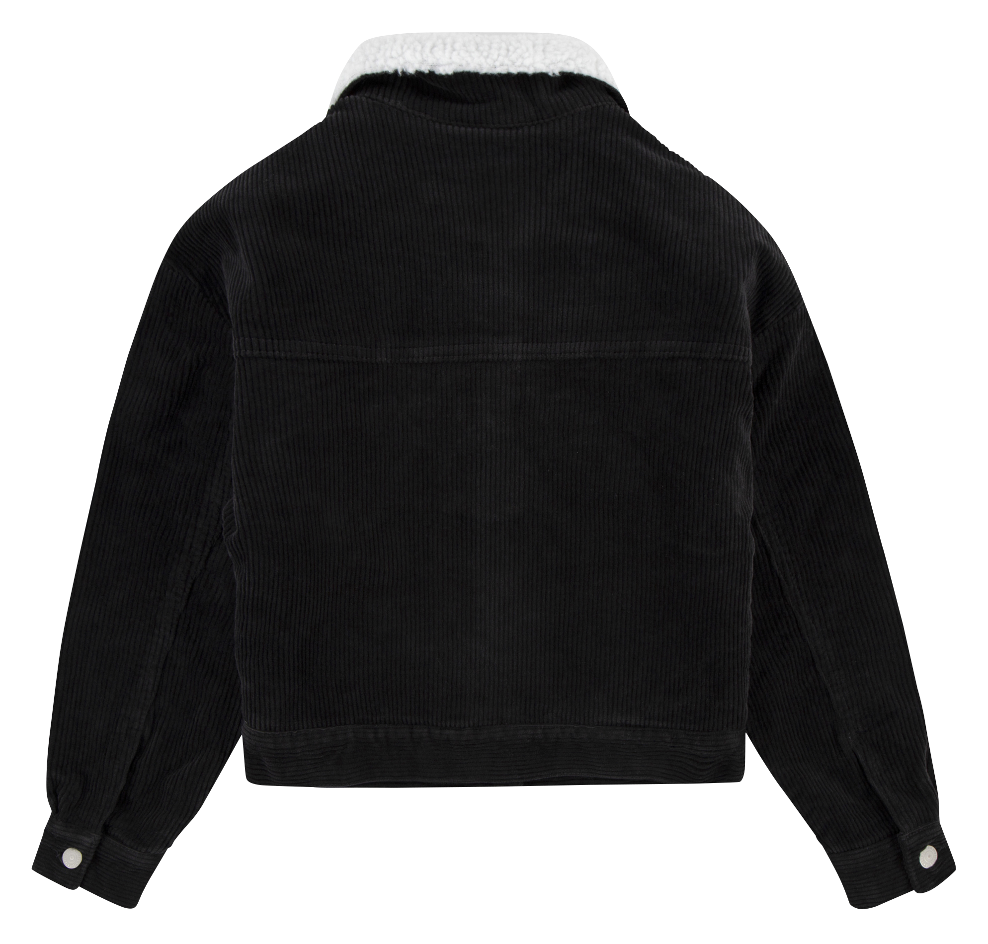 Short ribbed cotton jacket Black